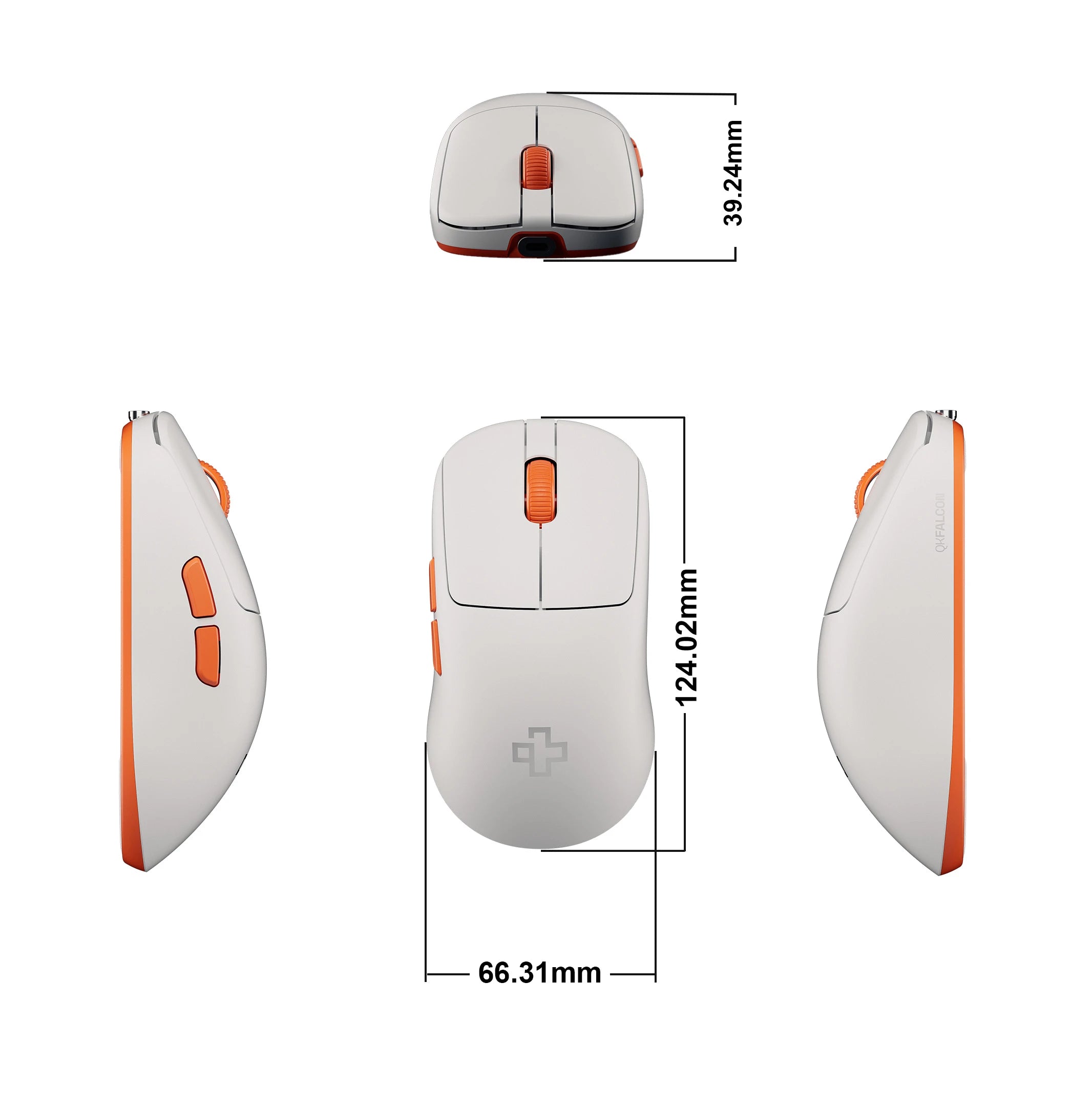 QwertyKey Falcon Alb 8K Gaming Egér, 30.000 DPI, Bluetooth vezeték nélküli Trio mód, Pixart 3950