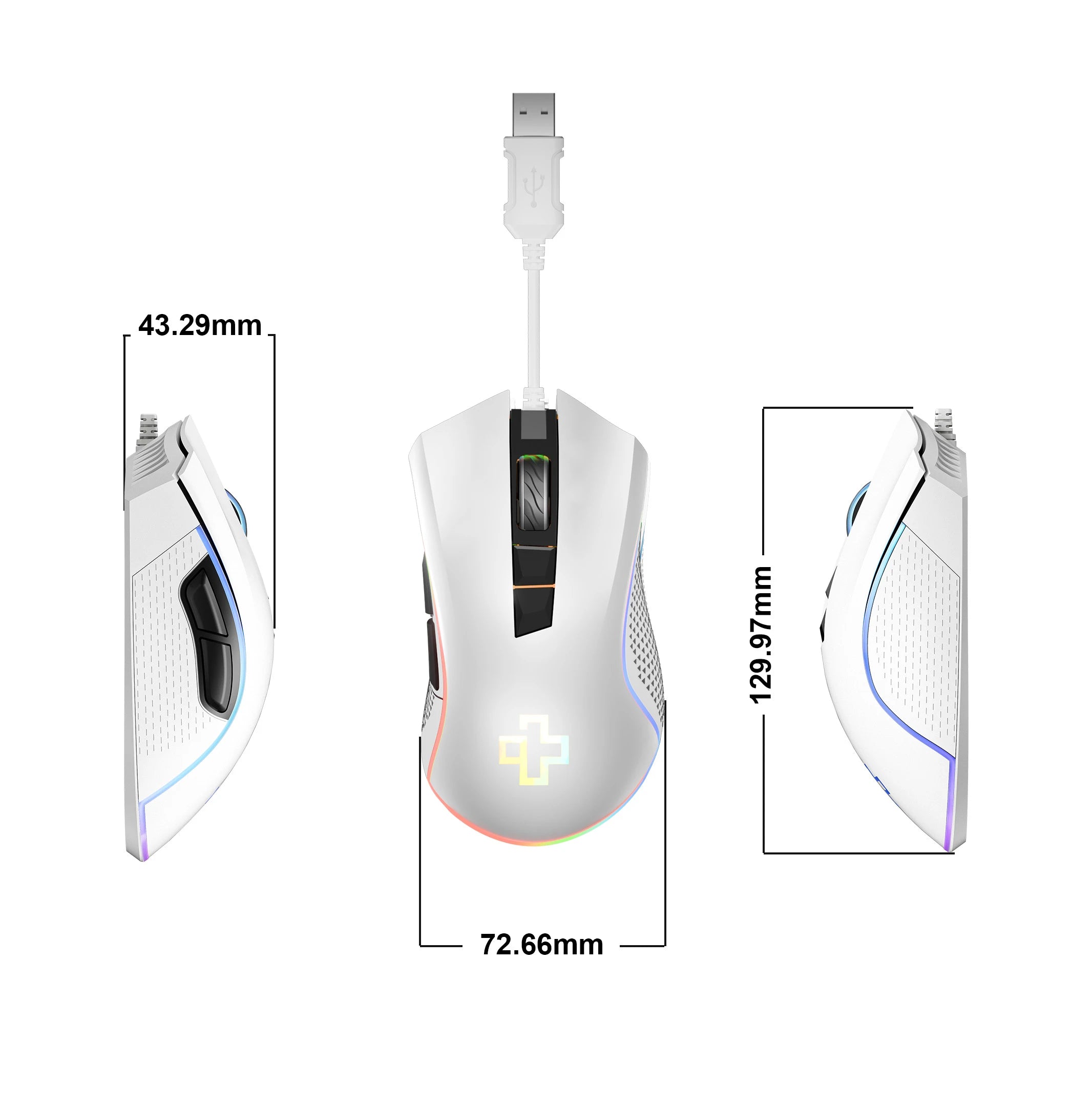 QwertyKey Gaming Egér Forge Alb, RGB, 12.000 DPI, Szoftver