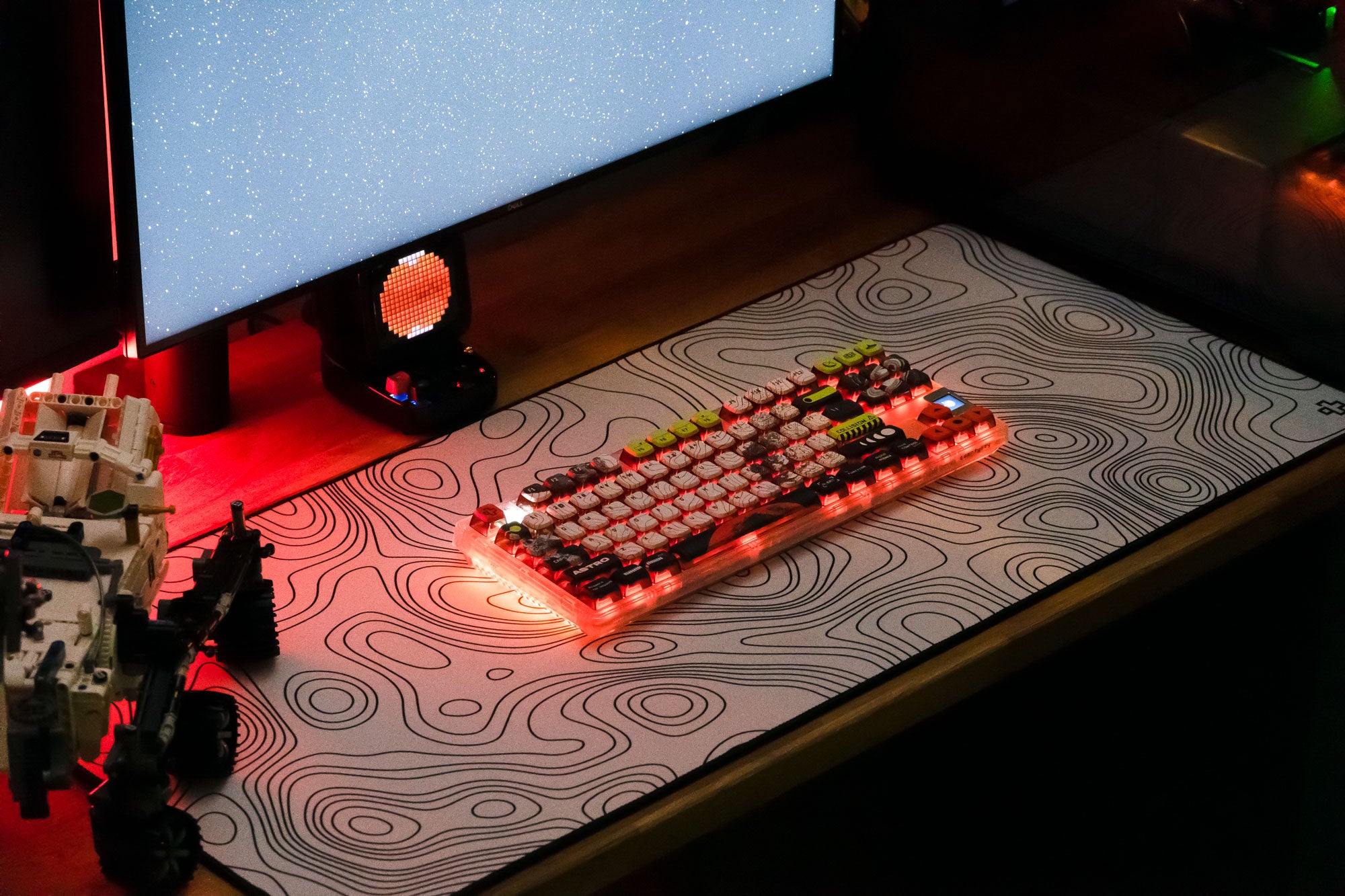 QwertyKey80 Astro Bluetooth Vezeték nélküli Hotswap RGB QMK/VIA-L Gasket Rögzített Mechanikus Játékbillentyűzet Képernyővel