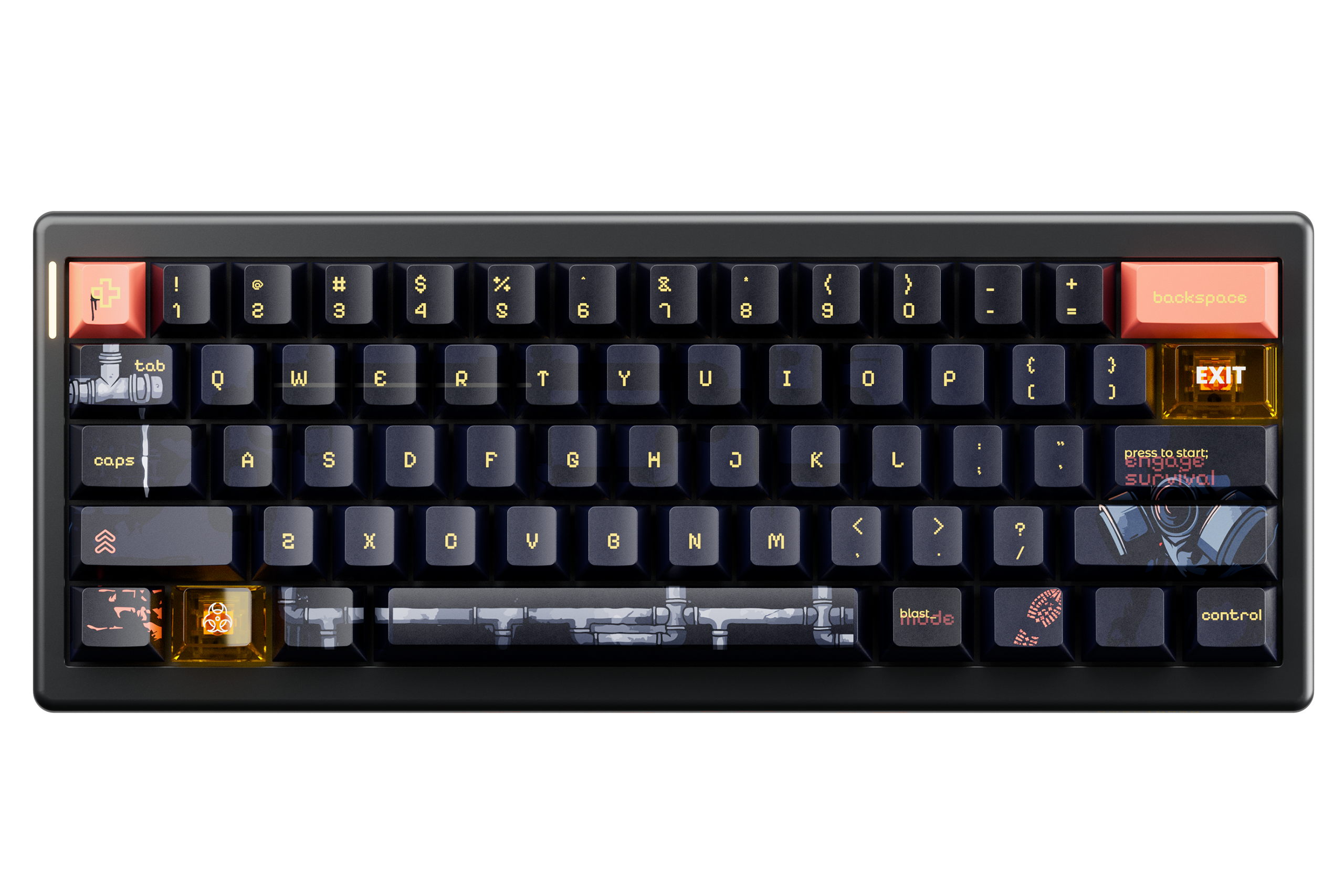 QwertyKey61 PRO Fallout Bluetooth vezeték nélküli Hotswap RGB VIA mechanikus játékbillentyűzet