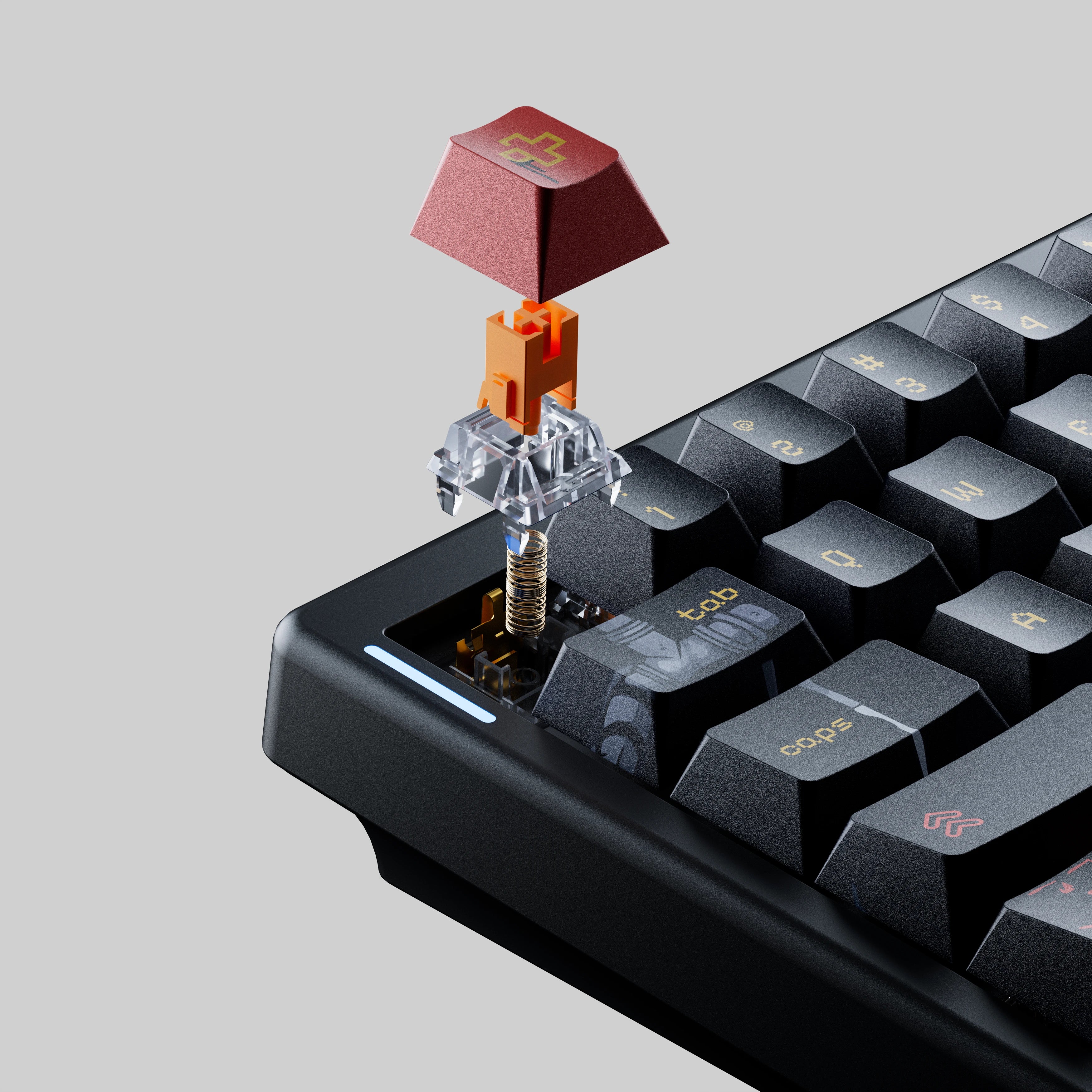 QwertyKey61 PRO Fallout Bluetooth vezeték nélküli Hotswap RGB VIA mechanikus játékbillentyűzet