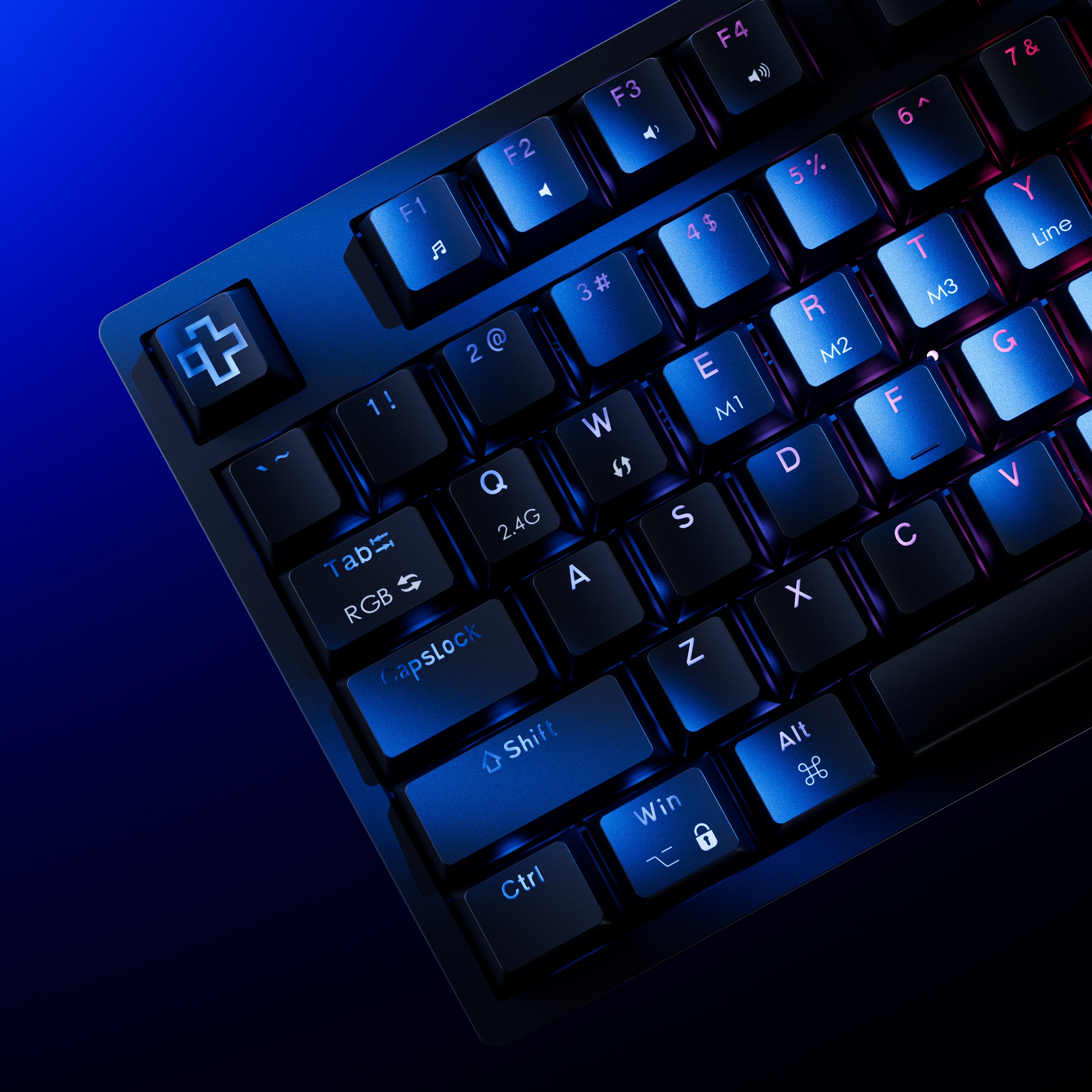 QwertyKey H100 Fekete Bluetooth Vezeték Nélküli Hotswap RGB Mechanikus Játékbillentyűzet