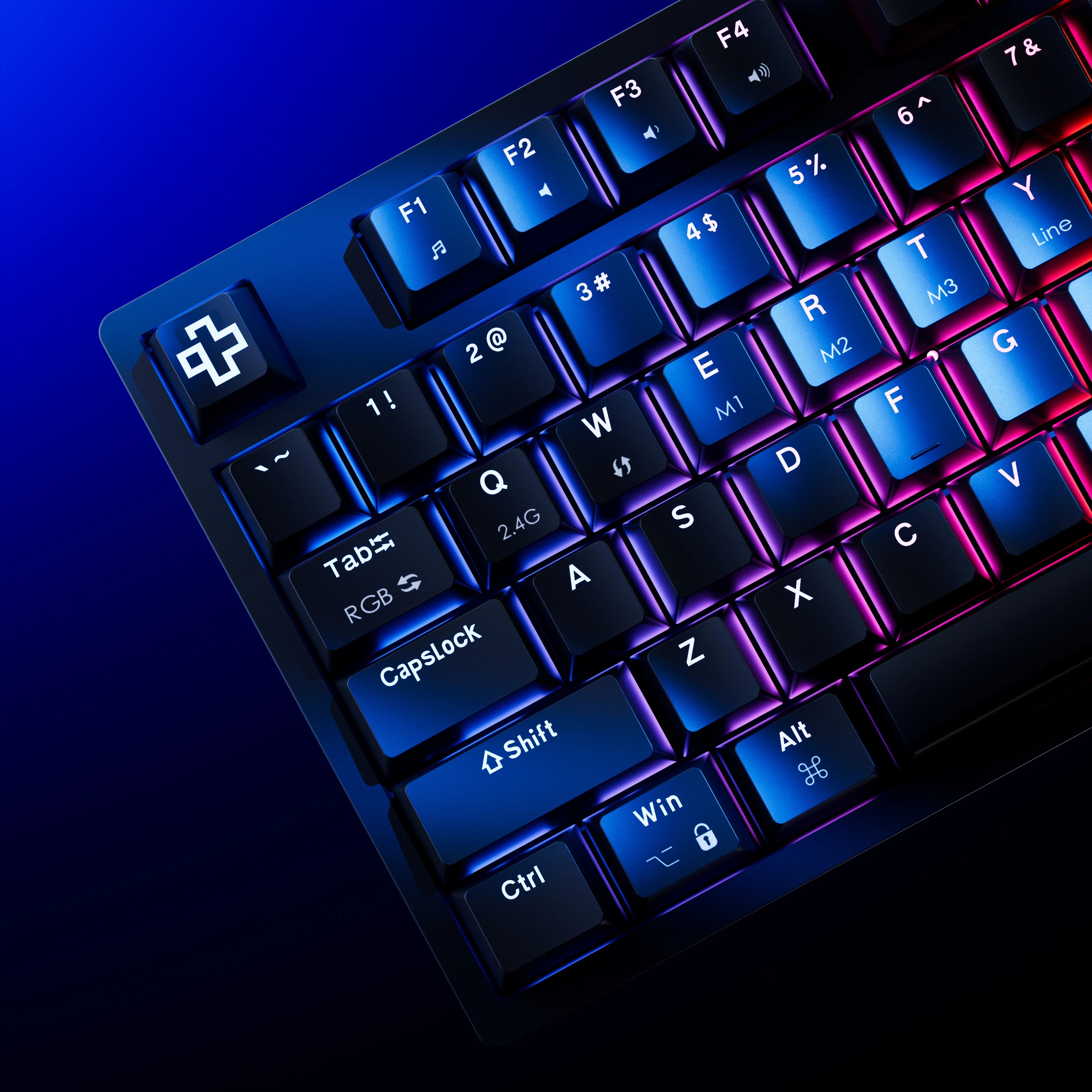 QwertyKey H100 Fekete Bluetooth Vezeték Nélküli Hotswap RGB Mechanikus Játékbillentyűzet