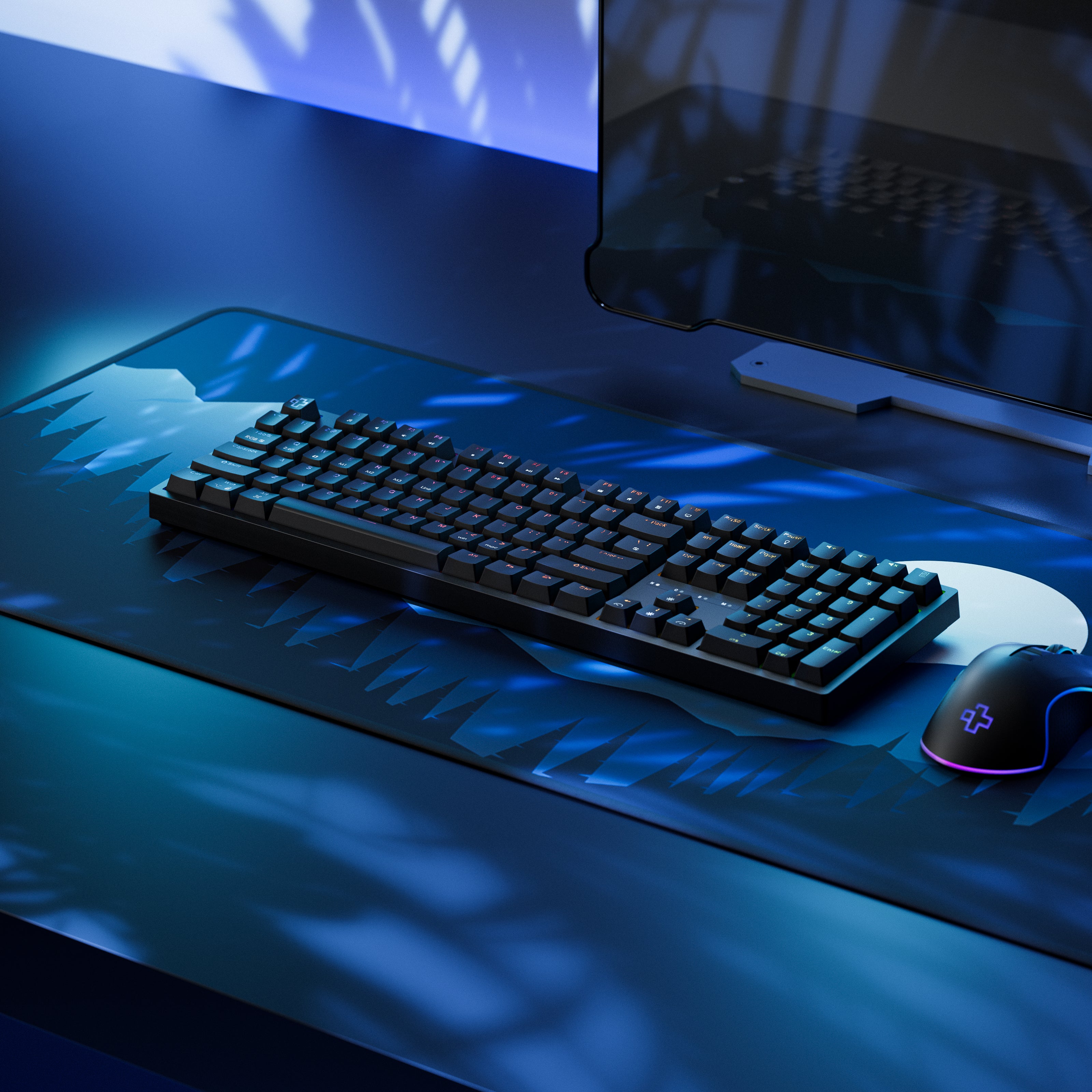 QwertyKey H100 Fekete Bluetooth Vezeték Nélküli Hotswap RGB Mechanikus Játékbillentyűzet