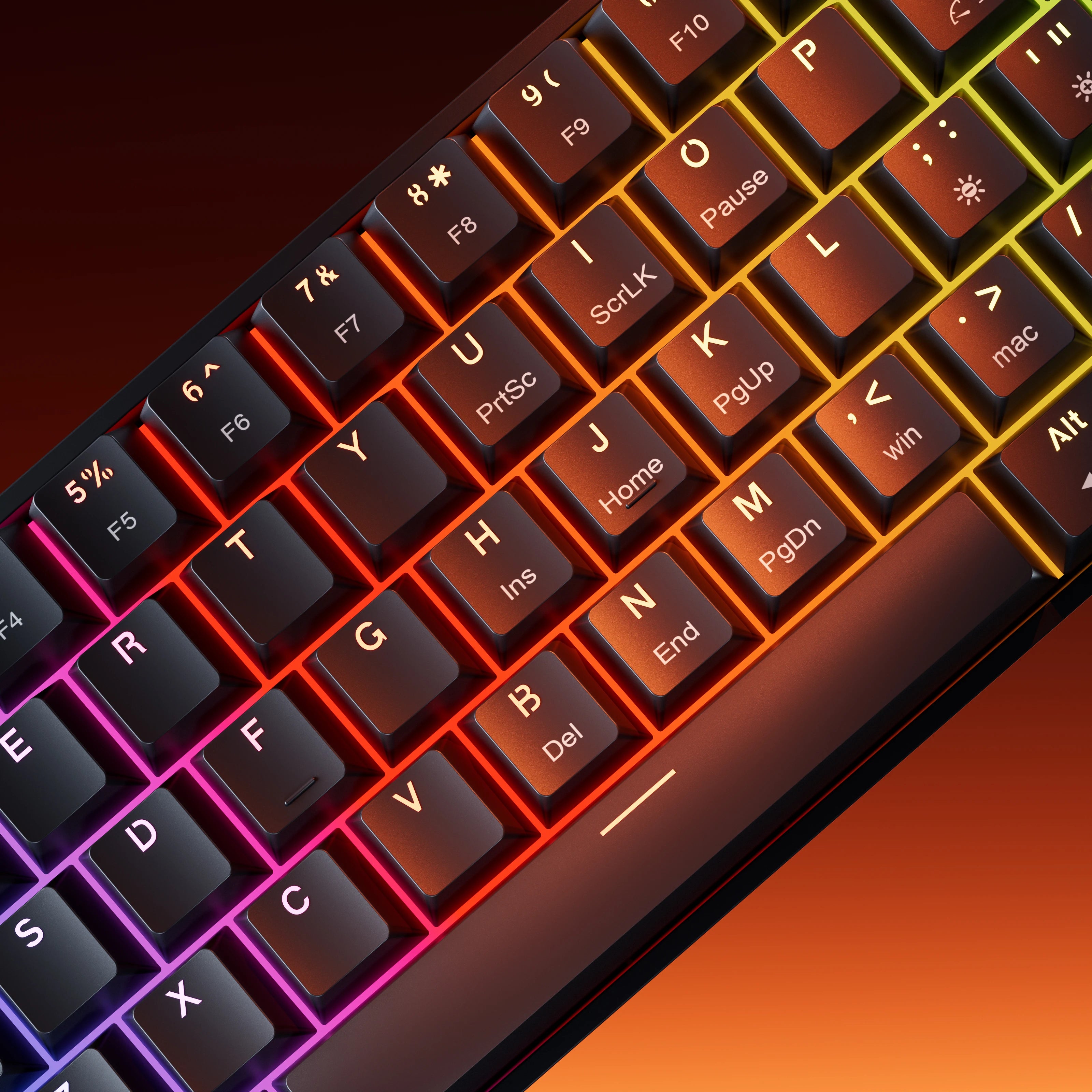 QwertyKey H61 Split Fekete Hotswap RGB Mechanikus Gaming Billentyűzet