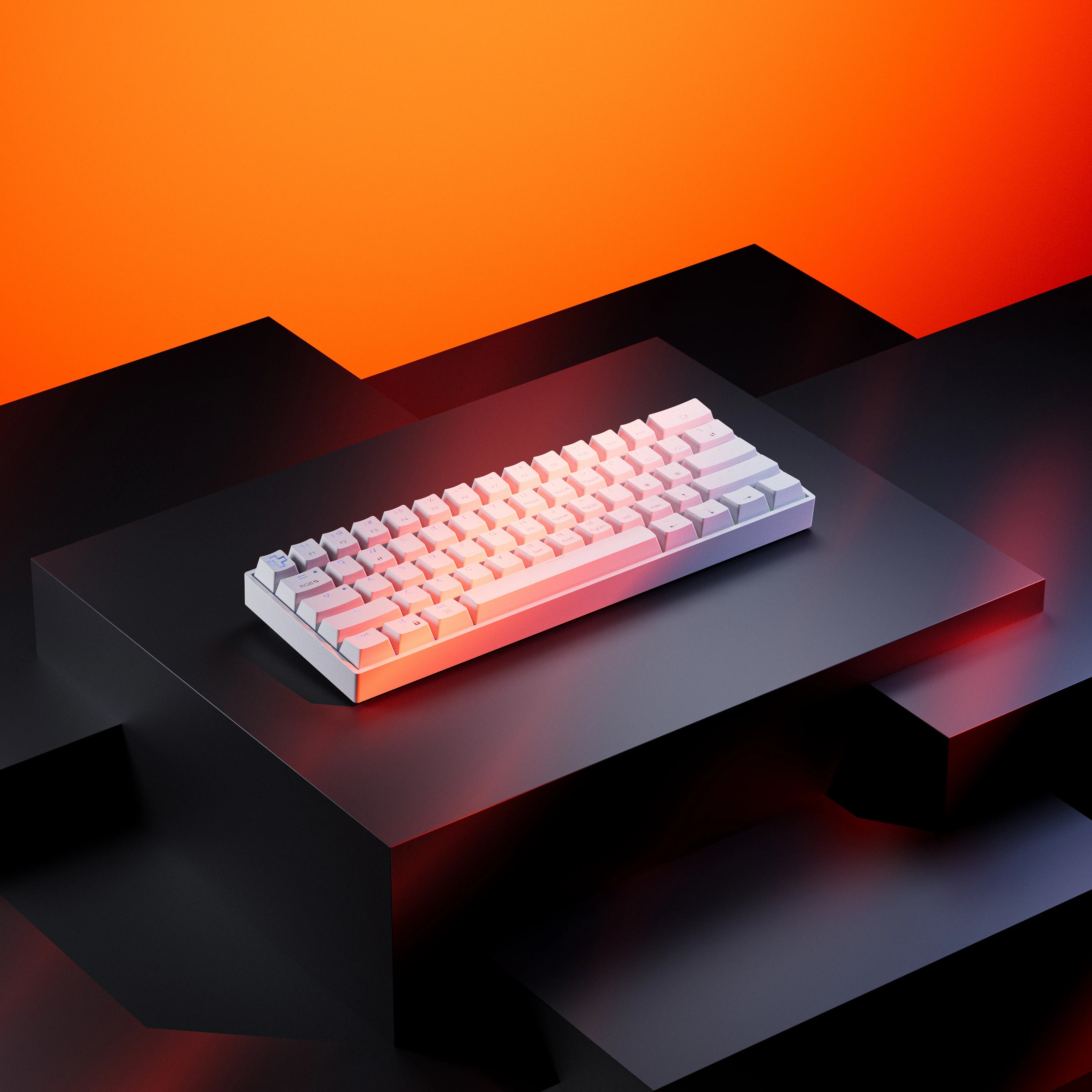 QwertyKey H61 Split Alba Hotswap RGB Mechanikus Játékbillentyűzet