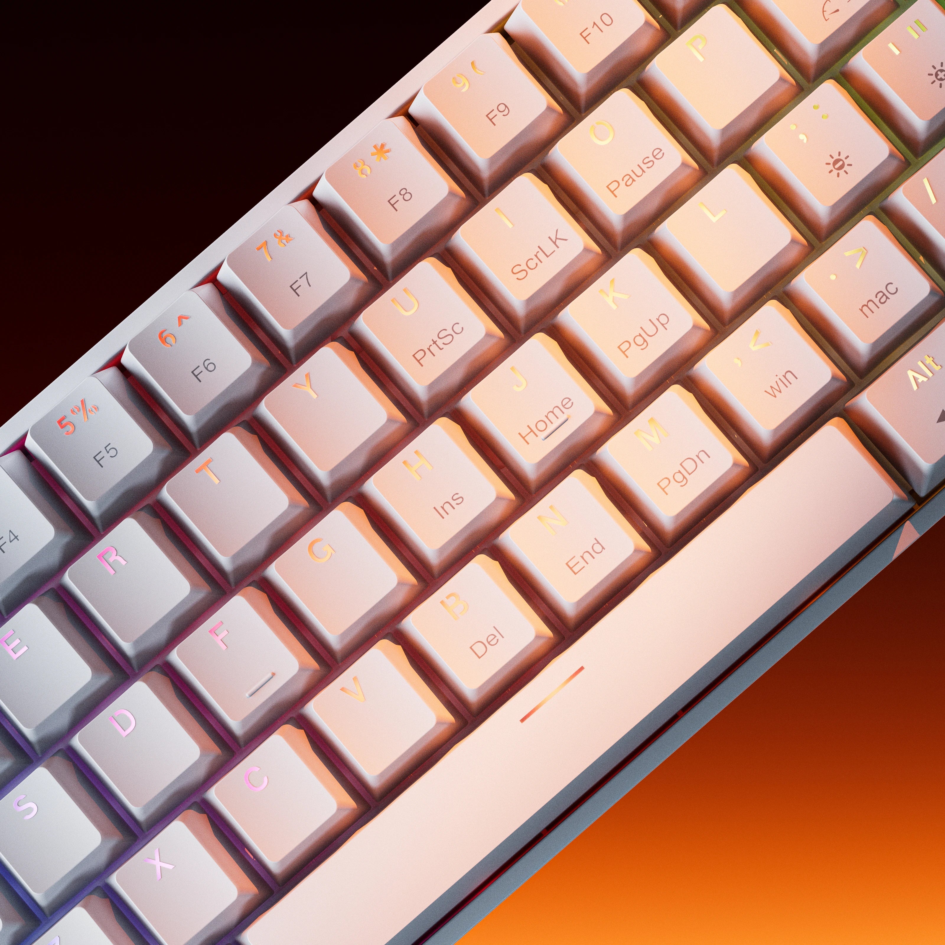 QwertyKey H61 Split Alba Hotswap RGB Mechanikus Játékbillentyűzet