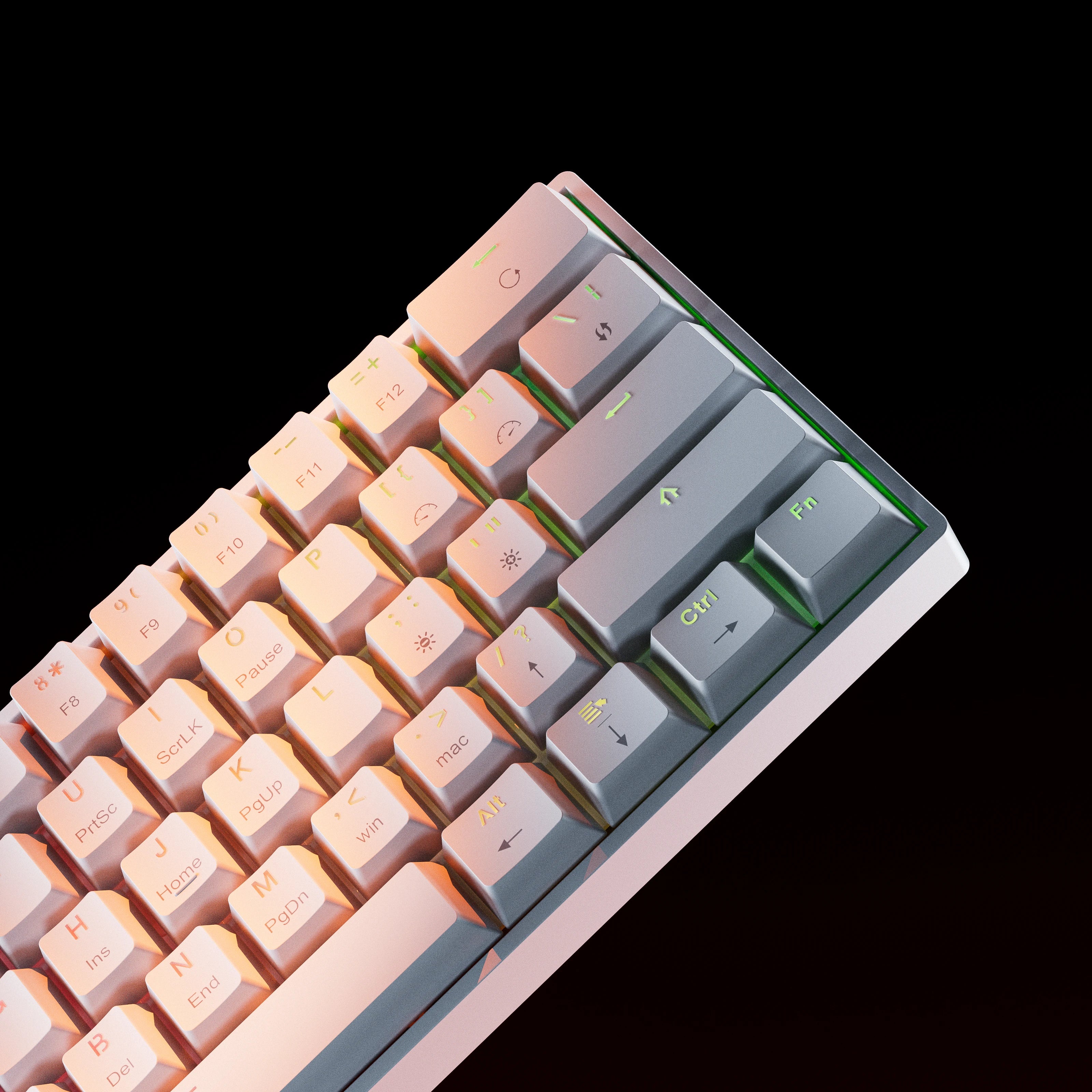 QwertyKey H61 Split Alba Hotswap RGB Mechanikus Játékbillentyűzet