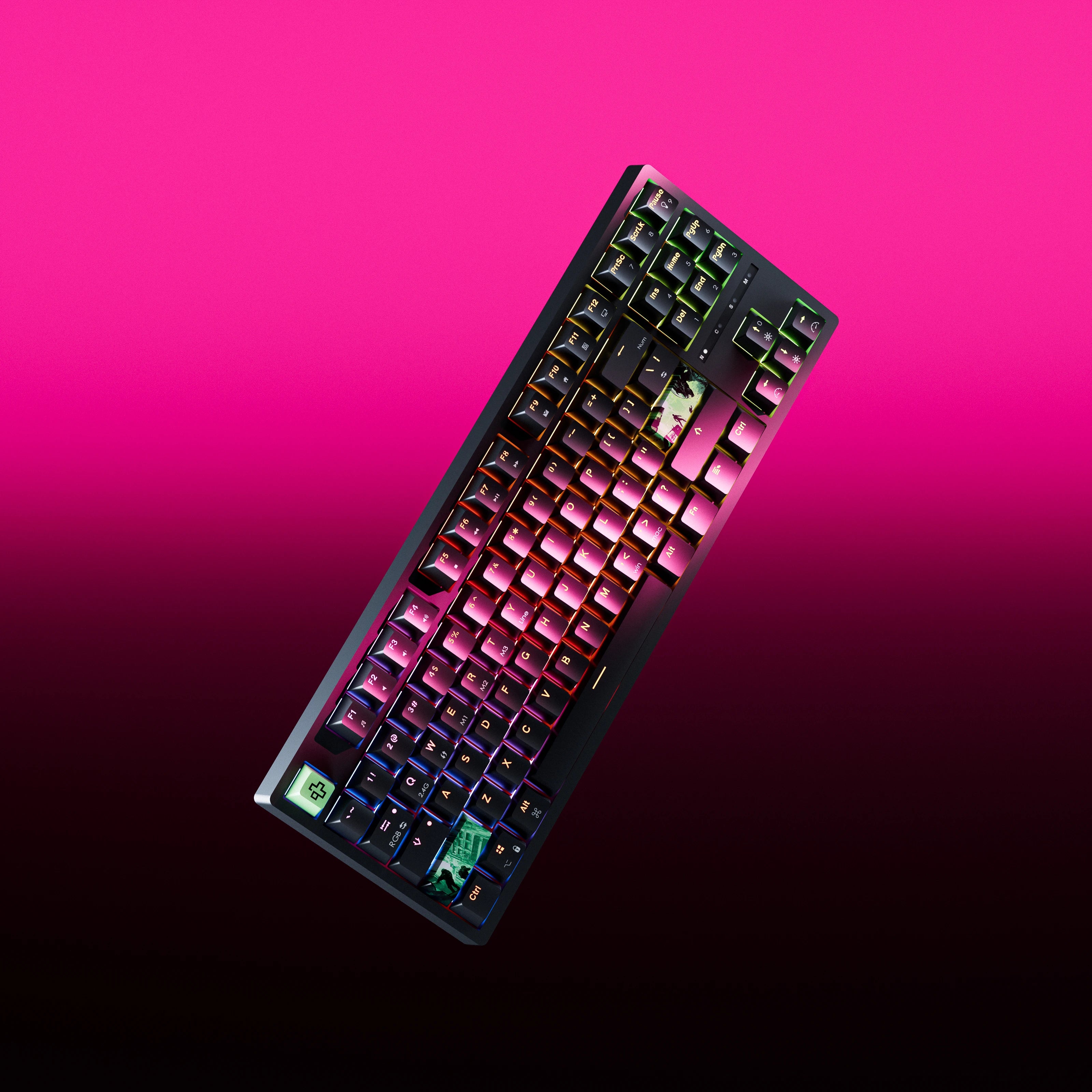 QwertyKey H87 Fekete Bluetooth Vezeték nélküli Hotswap RGB Mechanikus Gaming Billentyűzet