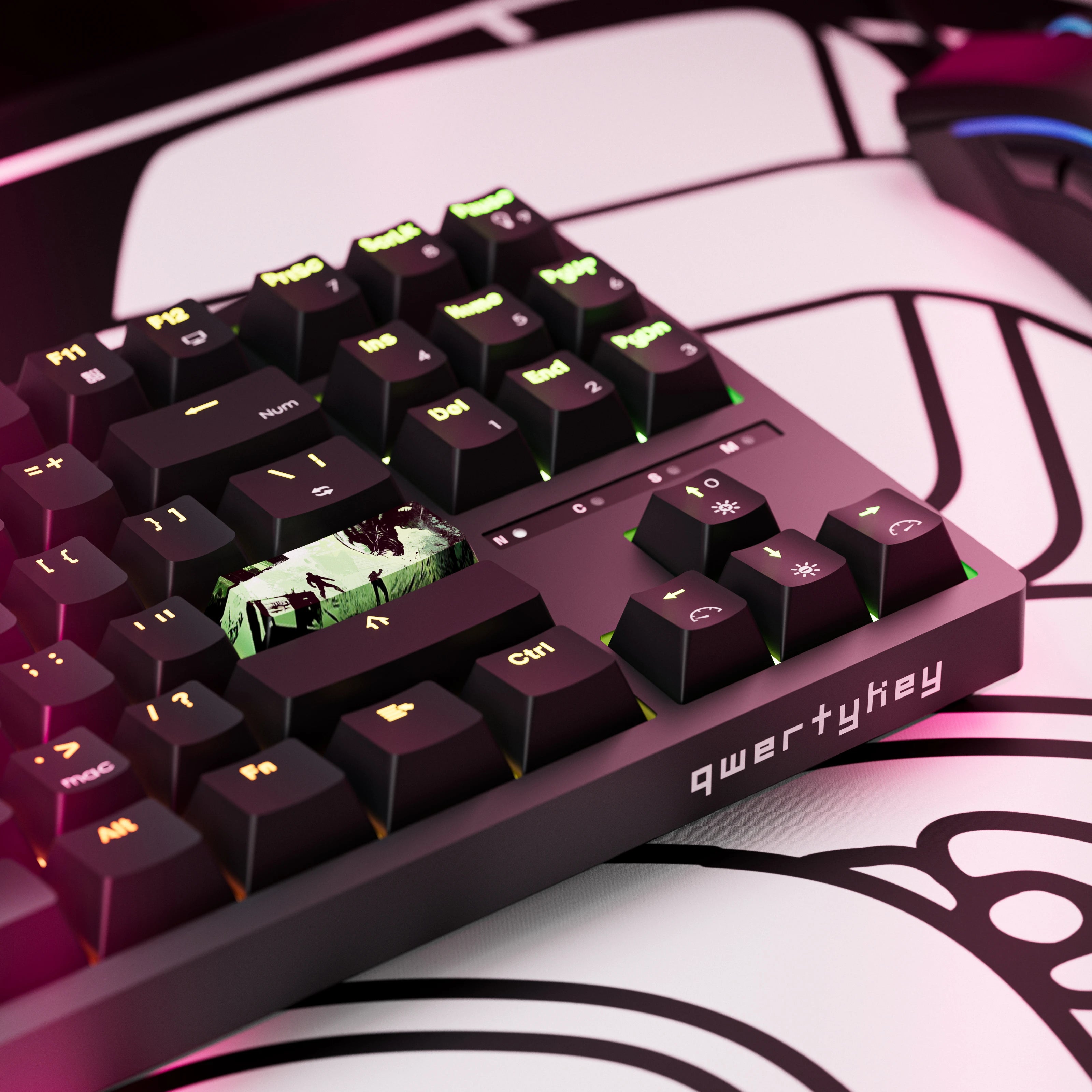 QwertyKey H87 Fekete Bluetooth Vezeték nélküli Hotswap RGB Mechanikus Gaming Billentyűzet
