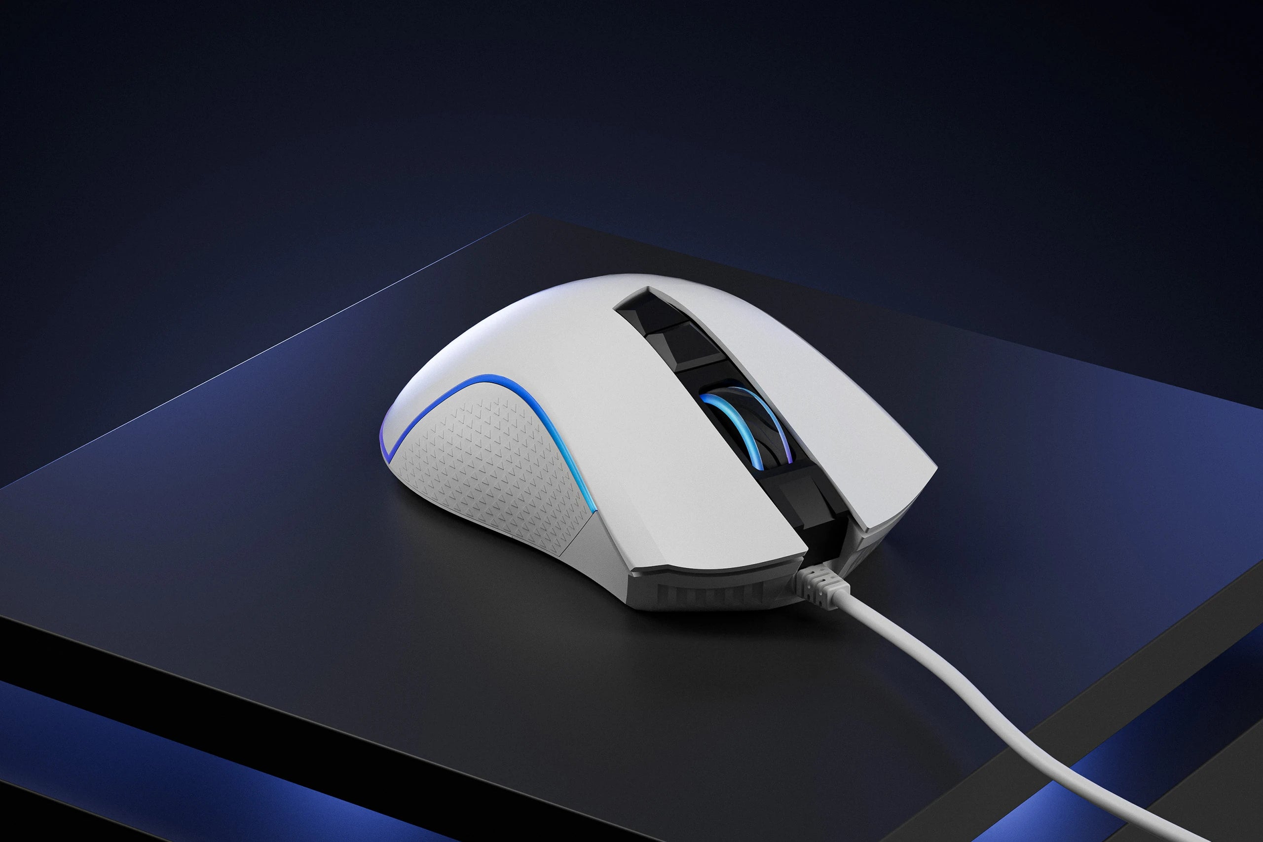 QwertyKey Gaming Egér Forge Alb, RGB, 12.000 DPI, Szoftver