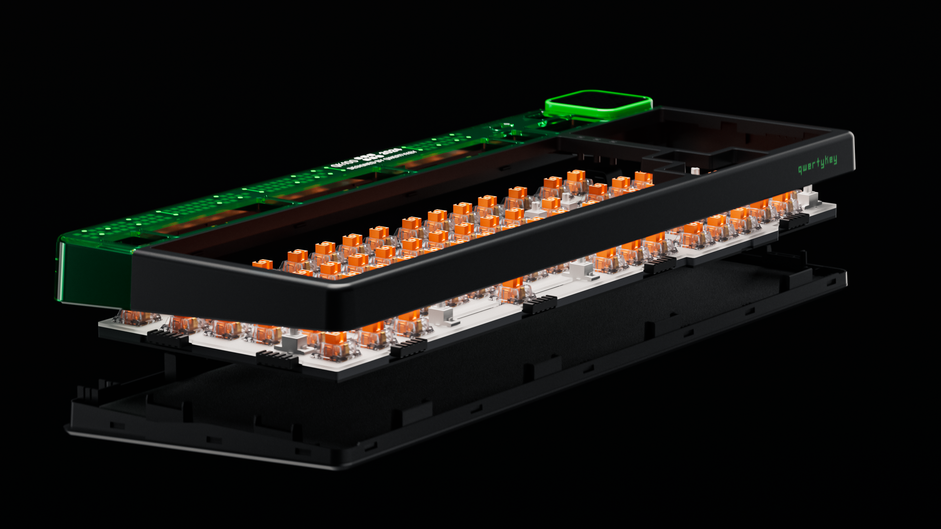 QwertyKey100 Matrix Hotswap RGB Ecran Pixel Bluetooth Gasket Mount Mechanikus Gaming Billentyűzet