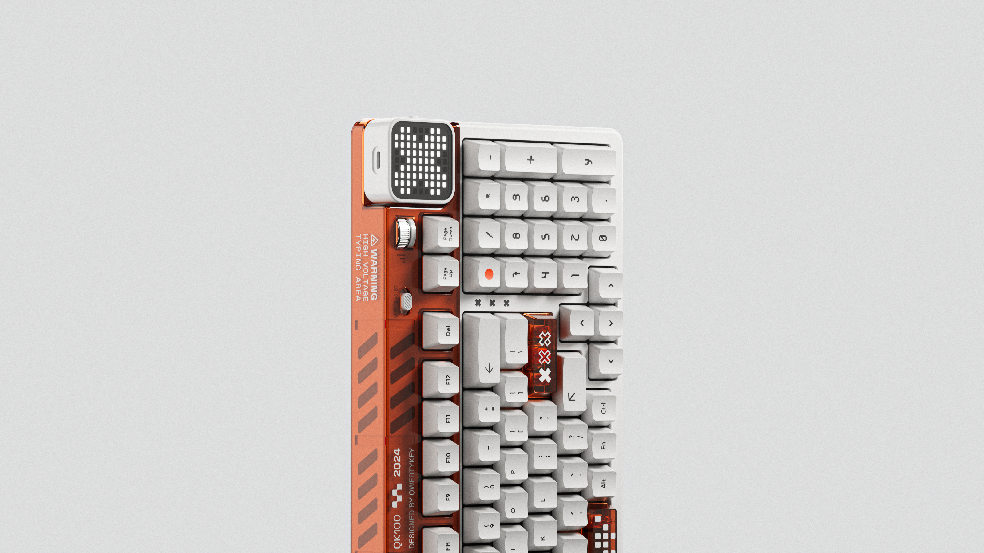 QwertyKey100 Apex Hotswap RGB Ecran Pixel Bluetooth Gasket Mount Mechanikus Gaming Billentyűzet