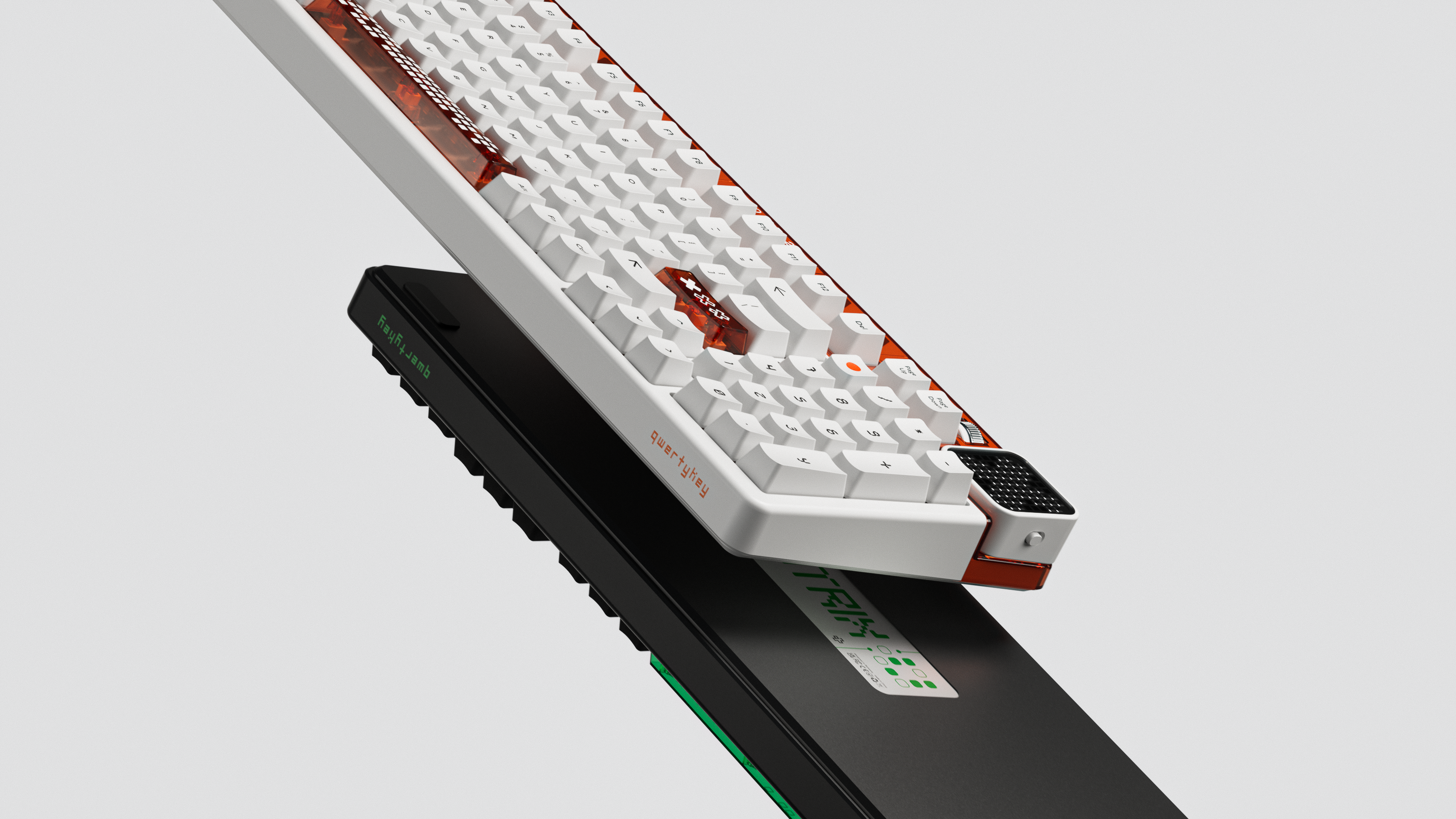 QwertyKey100 Apex Hotswap RGB Ecran Pixel Bluetooth Gasket Mount Mechanikus Gaming Billentyűzet