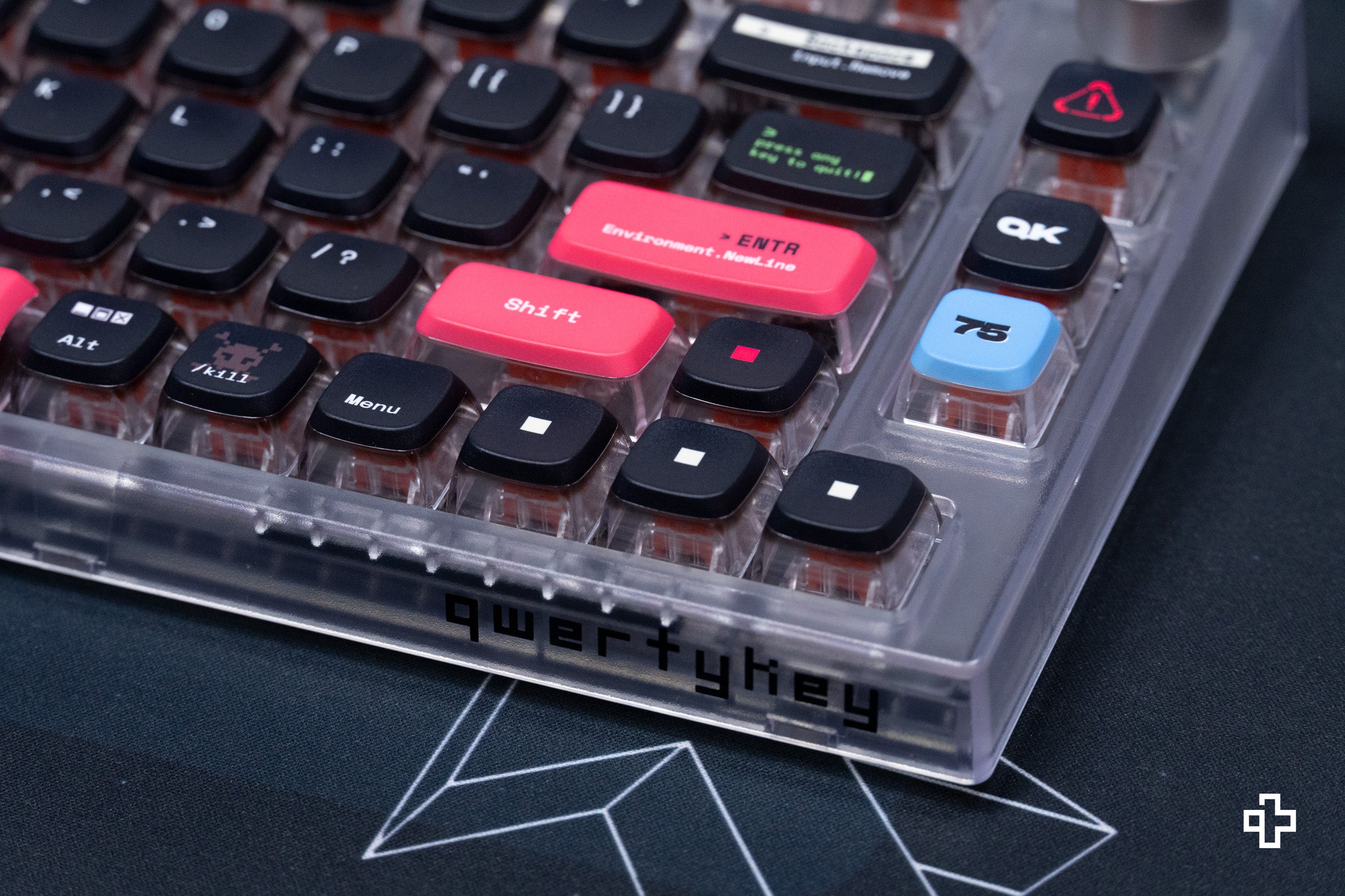 QwertyKey75 Terminál Bluetooth Vezeték nélküli Hotswap RGB VIA/QMK Gasket Rögzített Mechanikus Játékbillentyűzet