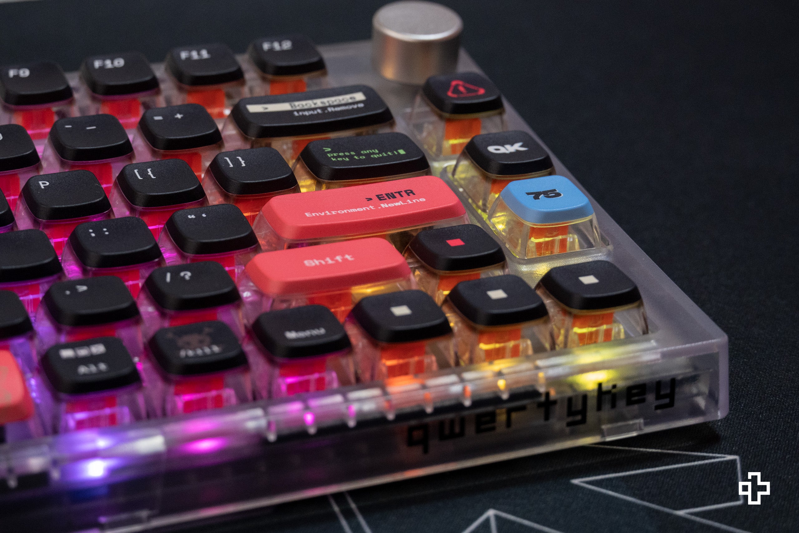 QwertyKey75 Terminál Bluetooth Vezeték nélküli Hotswap RGB VIA/QMK Gasket Rögzített Mechanikus Játékbillentyűzet