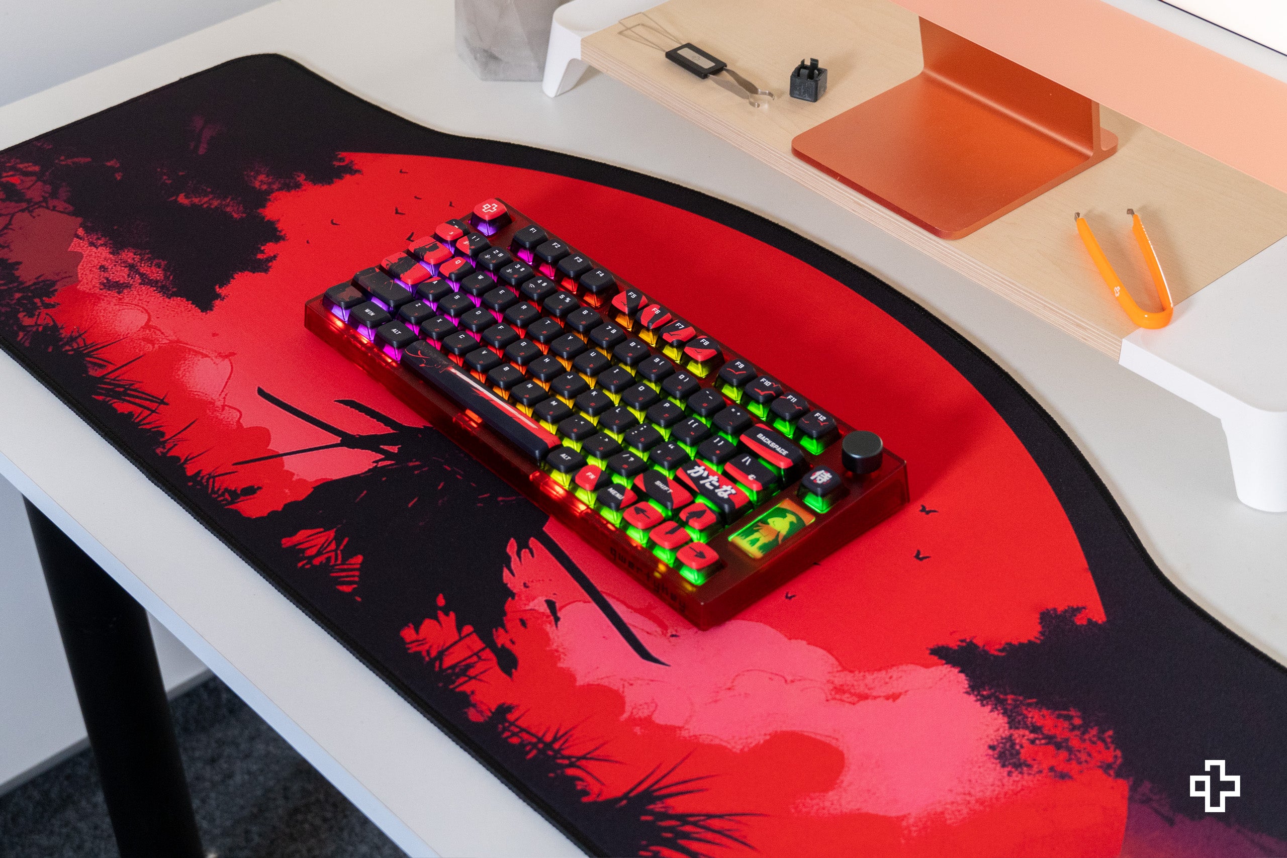 QwertyKey75 Samurai Bluetooth Vezeték nélküli Hotswap RGB VIA/QMK Gasket Rögzített Mechanikus Játékbillentyűzet