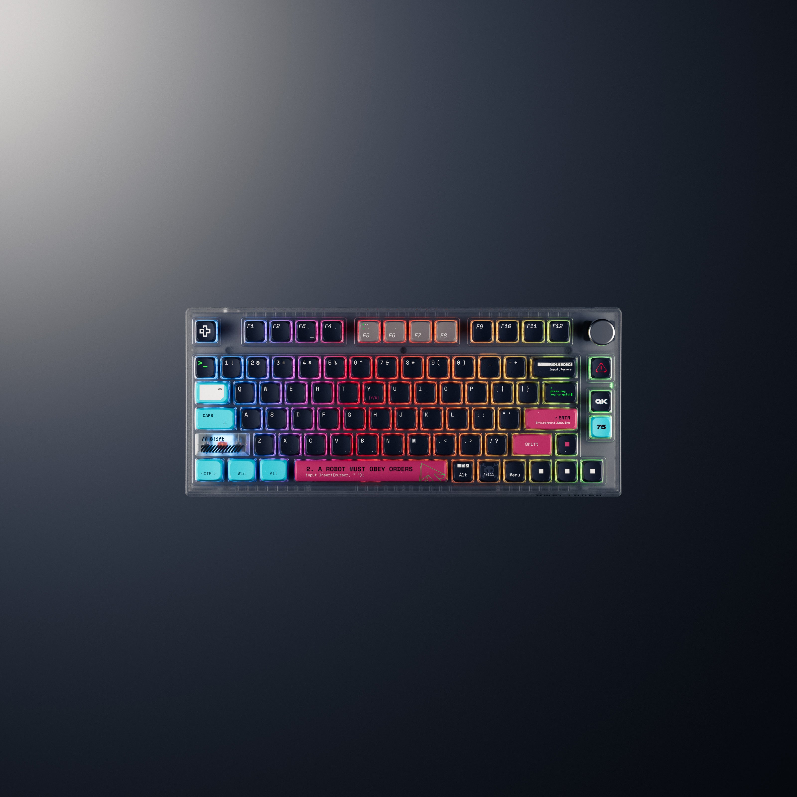 QwertyKey75 Terminál Bluetooth Vezeték nélküli Hotswap RGB VIA/QMK Gasket Rögzített Mechanikus Játékbillentyűzet