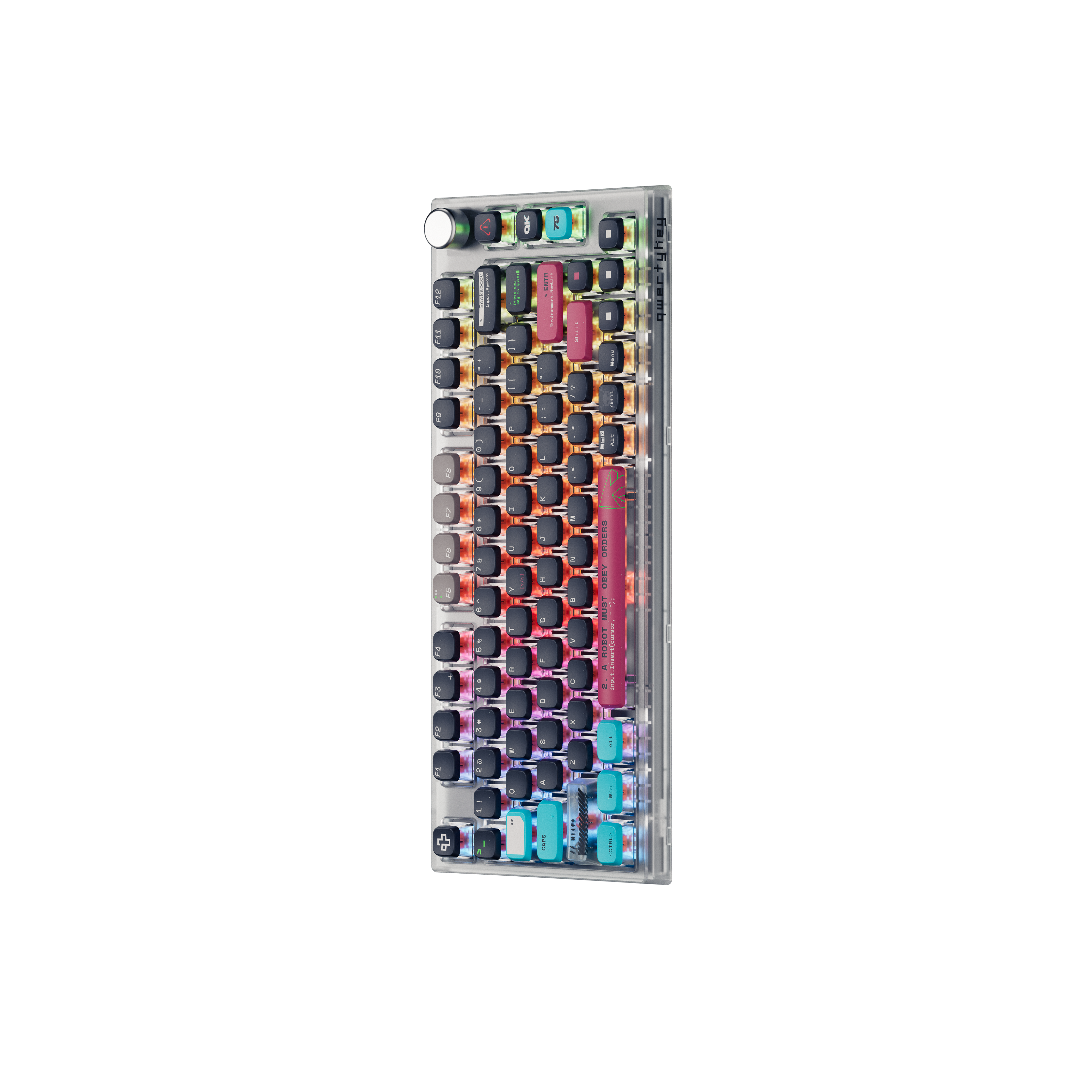 QwertyKey75 Terminál Bluetooth Vezeték nélküli Hotswap RGB VIA/QMK Gasket Rögzített Mechanikus Játékbillentyűzet