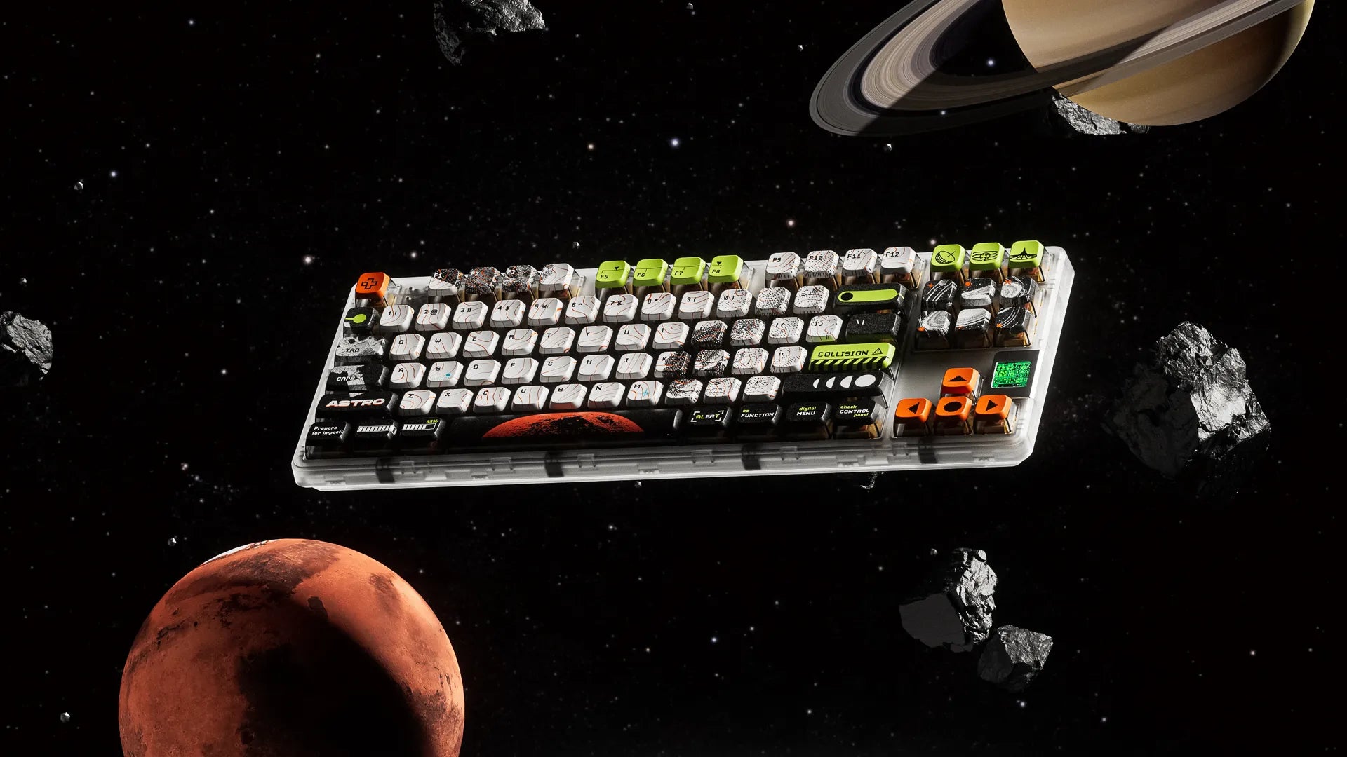 QwertyKey80 Astro Bluetooth Vezeték nélküli Hotswap RGB QMK/VIA-L Gasket Rögzített Mechanikus Játékbillentyűzet Képernyővel