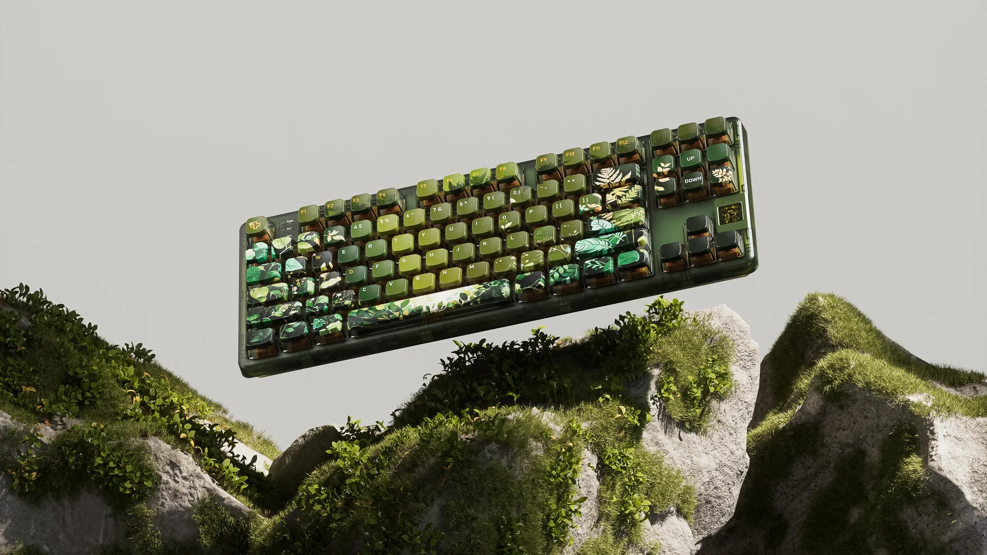 QwertyKey80 Leaf Bluetooth Vezeték nélküli Hotswap RGB QMK/VIA Gasket Rögzített Mechanikus Játékbillentyűzet Képernyővel
