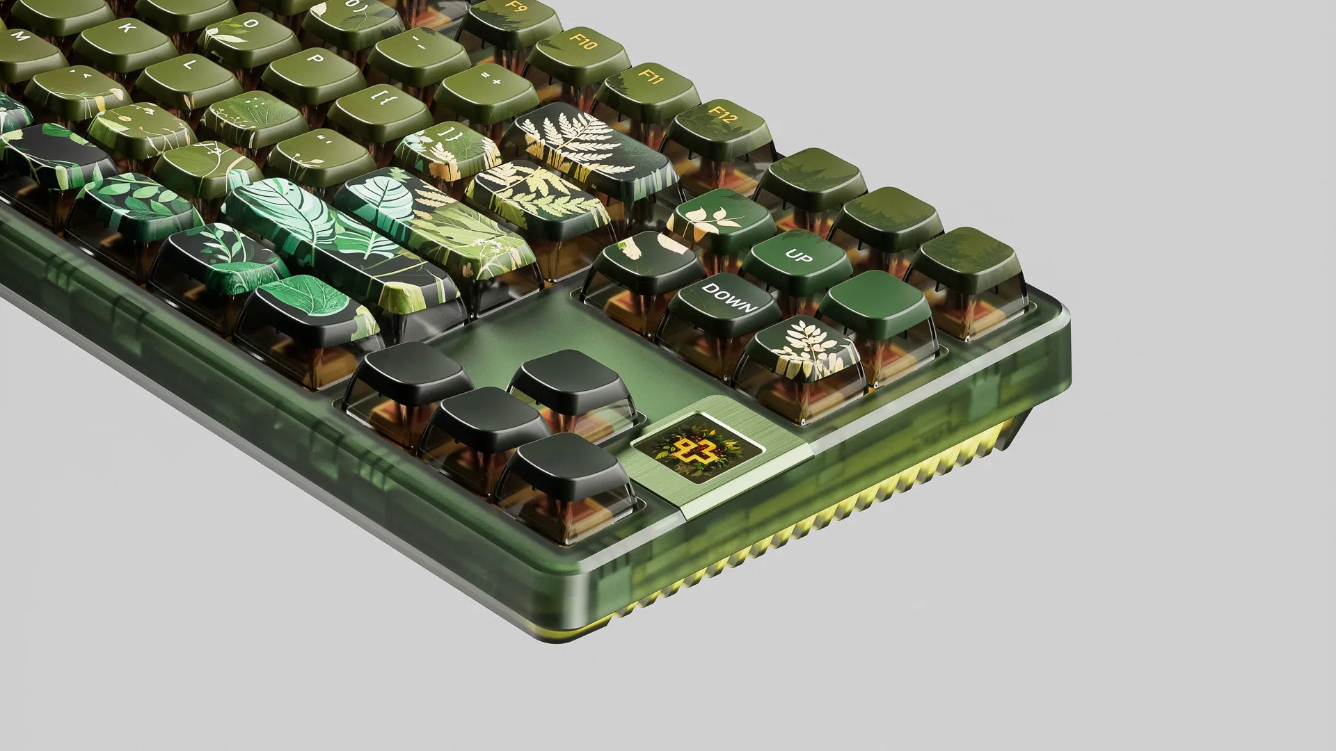 QwertyKey80 Leaf Bluetooth Vezeték nélküli Hotswap RGB QMK/VIA Gasket Rögzített Mechanikus Játékbillentyűzet Képernyővel