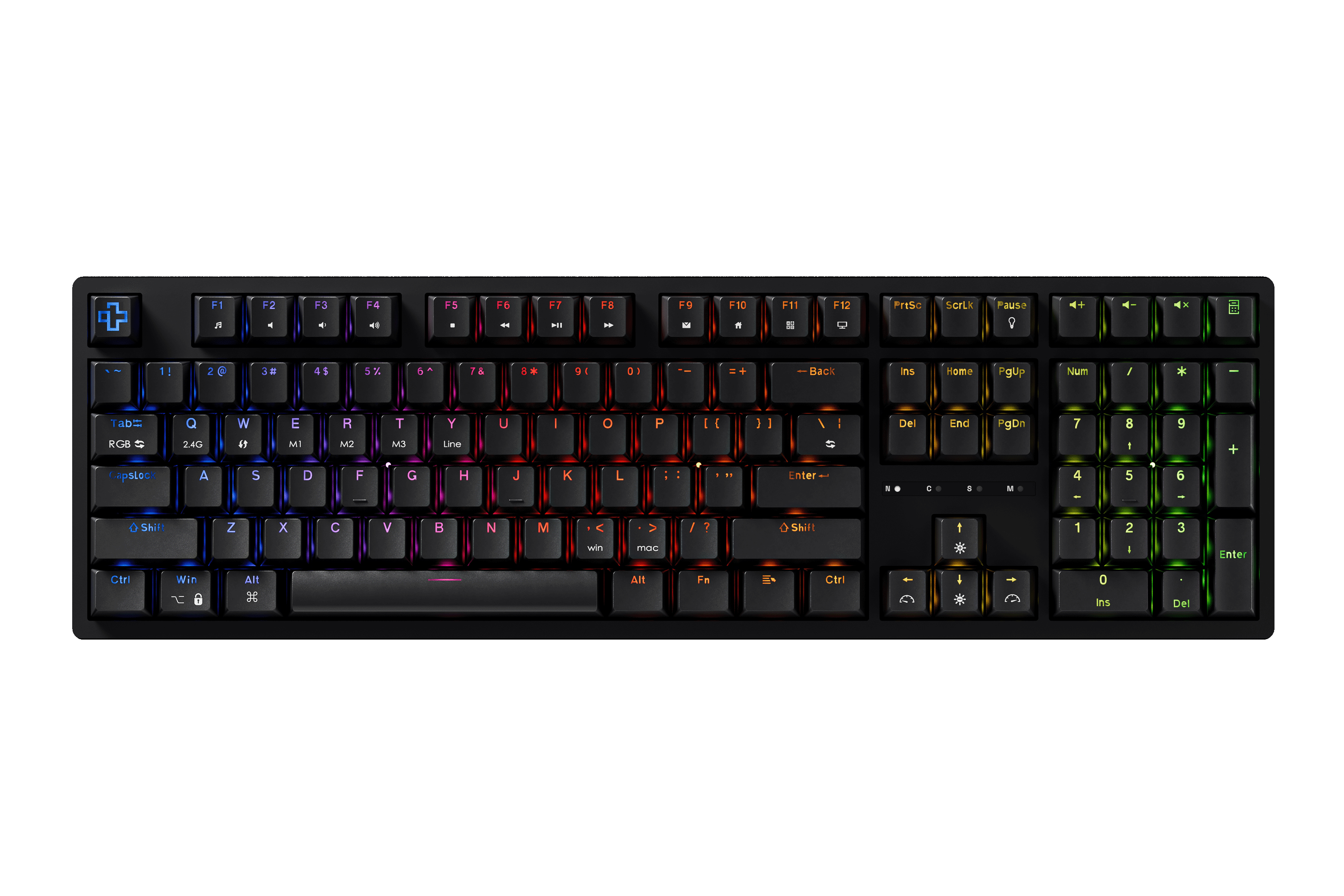 QwertyKey H100 Fekete Bluetooth Vezeték Nélküli Hotswap RGB Mechanikus Játékbillentyűzet