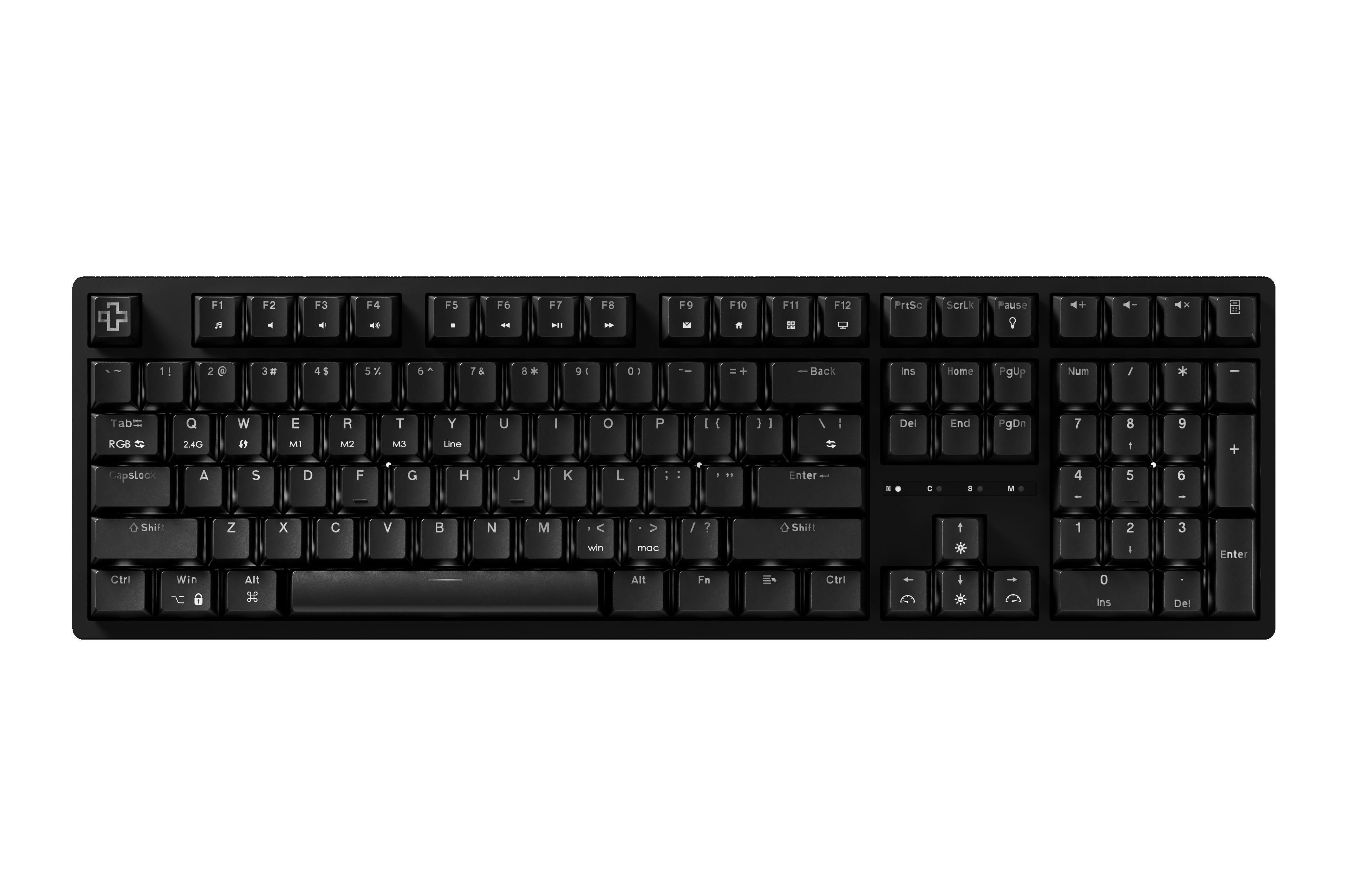 QwertyKey H100 Fekete Bluetooth Vezeték Nélküli Hotswap RGB Mechanikus Játékbillentyűzet