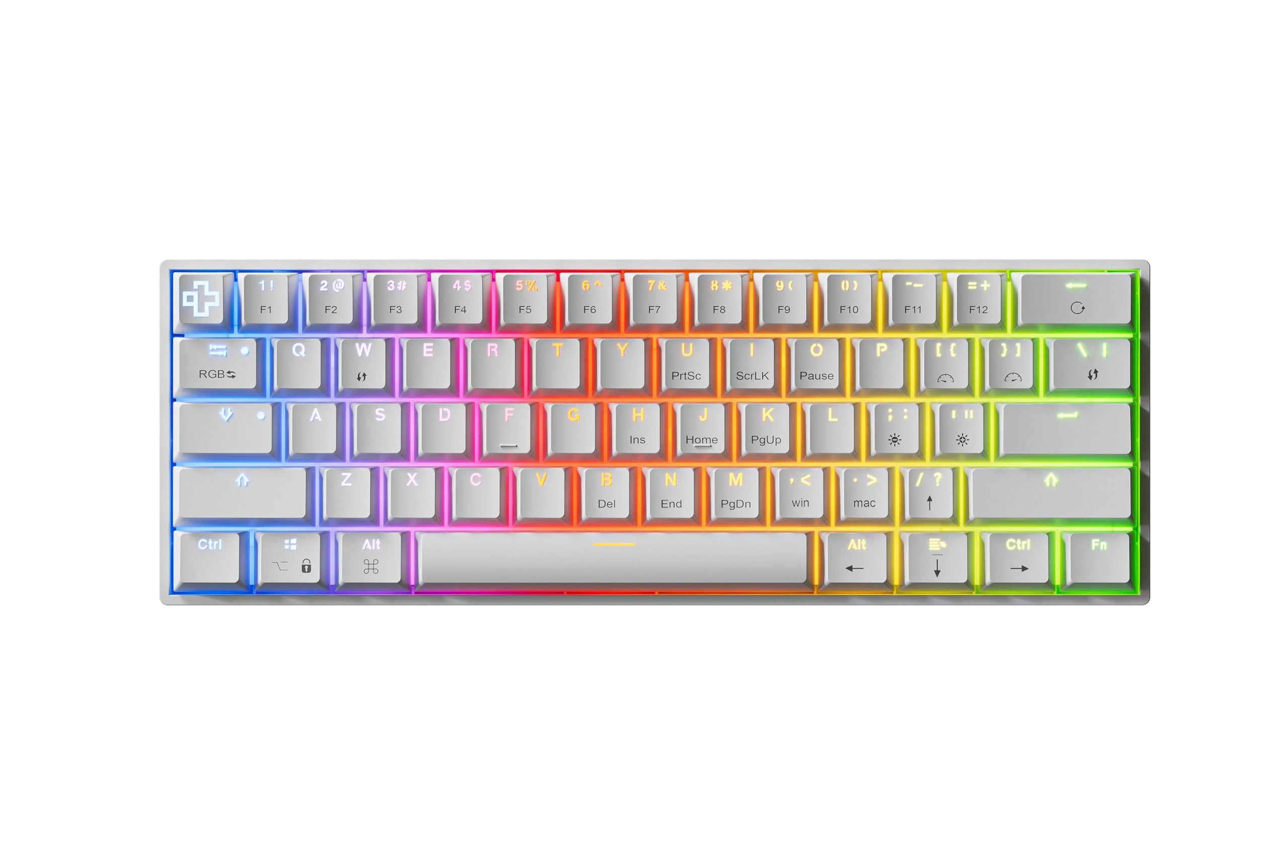 QwertyKey H61 Split Alba Hotswap RGB Mechanikus Játékbillentyűzet