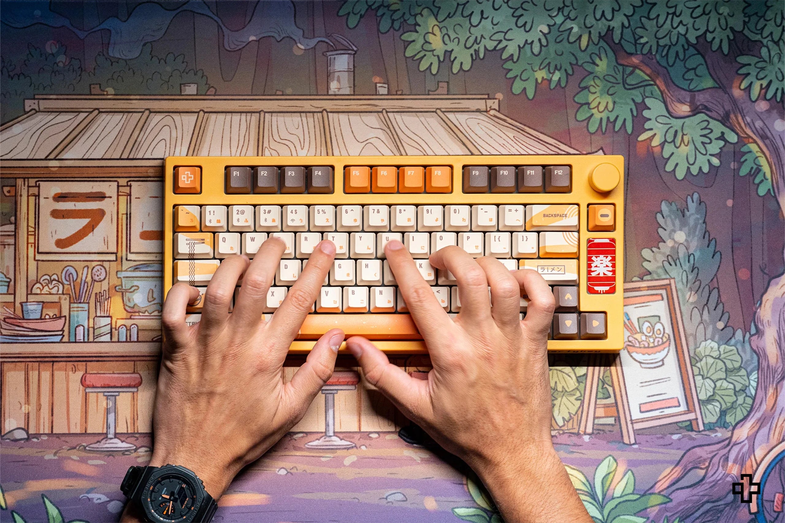 Deskmat Egérpad QwertyKey Ramen 4mm varrott szélek