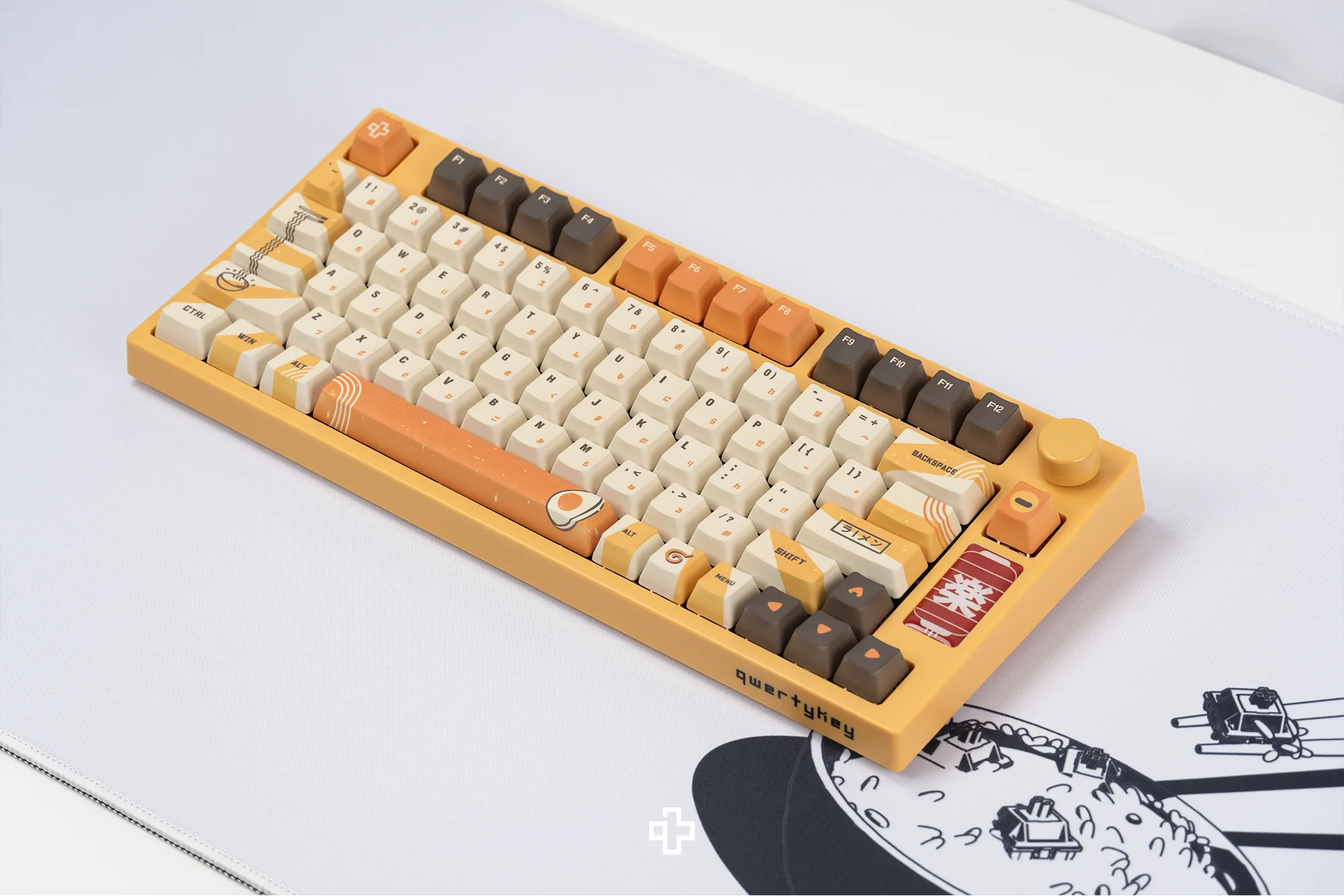 QwertyKey75 Ramen Bluetooth Vezeték nélküli Hotswap RGB Gasket Mounted Mechanikus Játékbillentyűzet