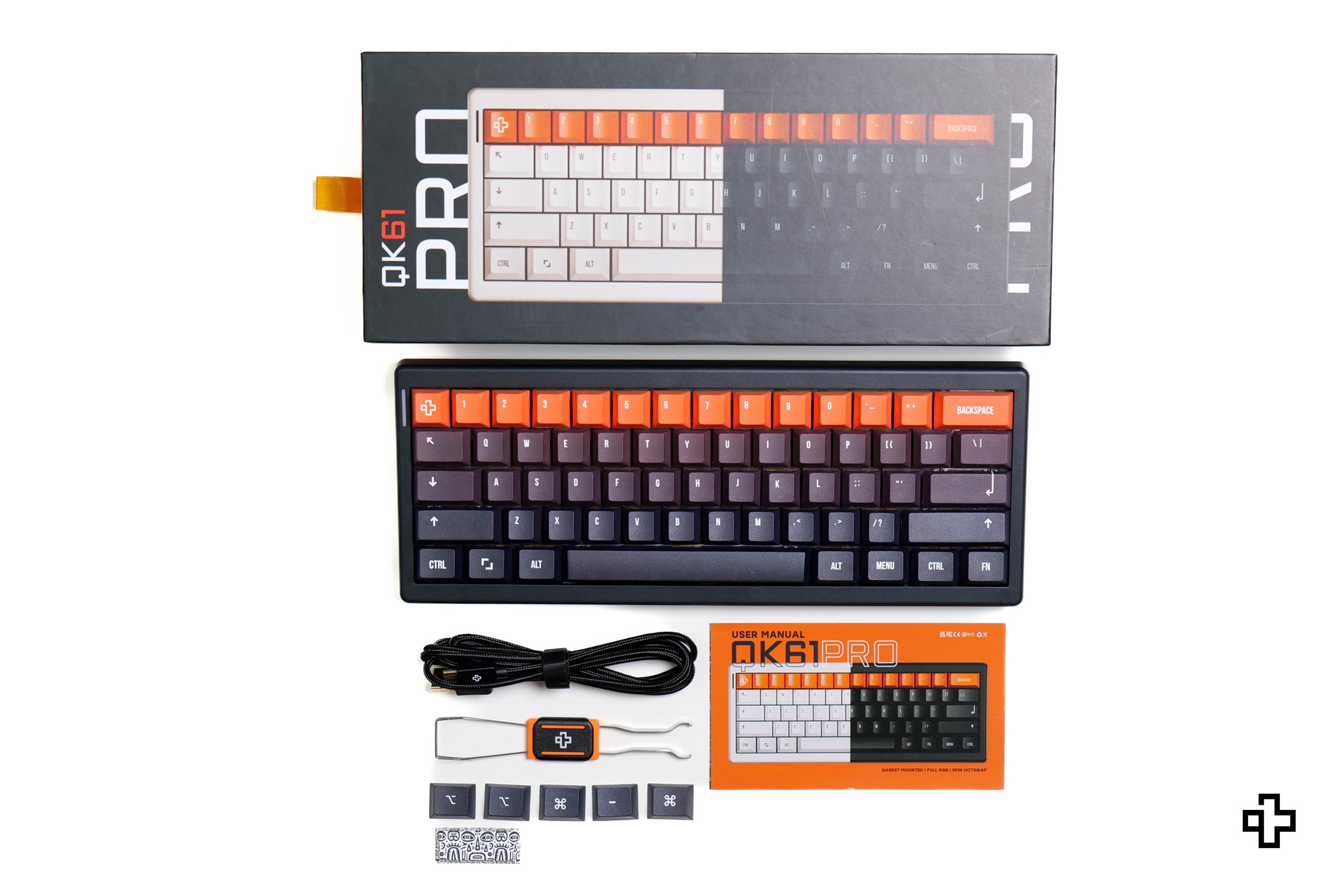 QwertyKey61 PRO Neagra Hotswap RGB VIA Gasket Mounted Mechanikus Gaming Billentyűzet
