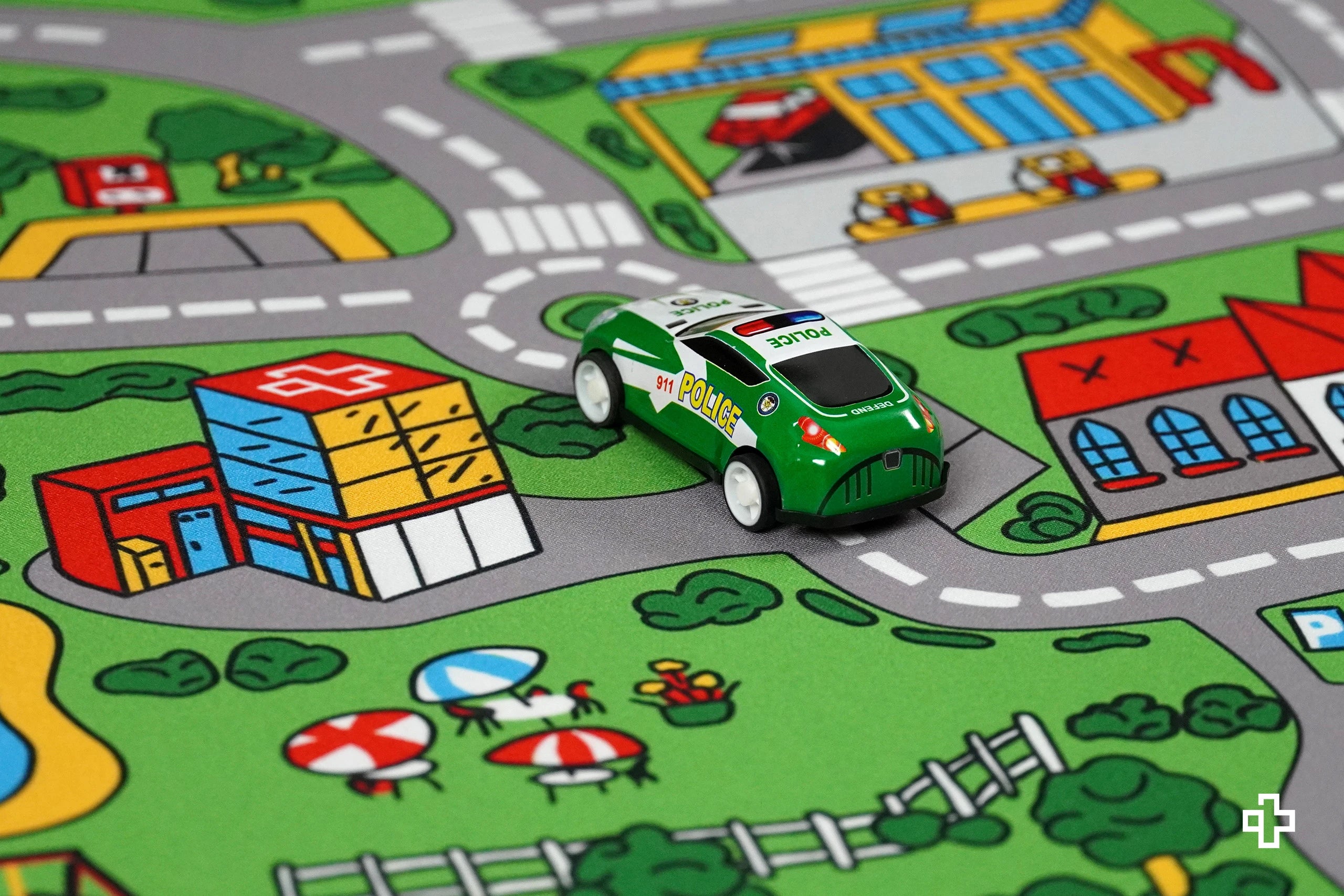 Deskmat Egérpad QwertyKey Nosztalgia Forgalmas Város 4mm szegélyezett szélek