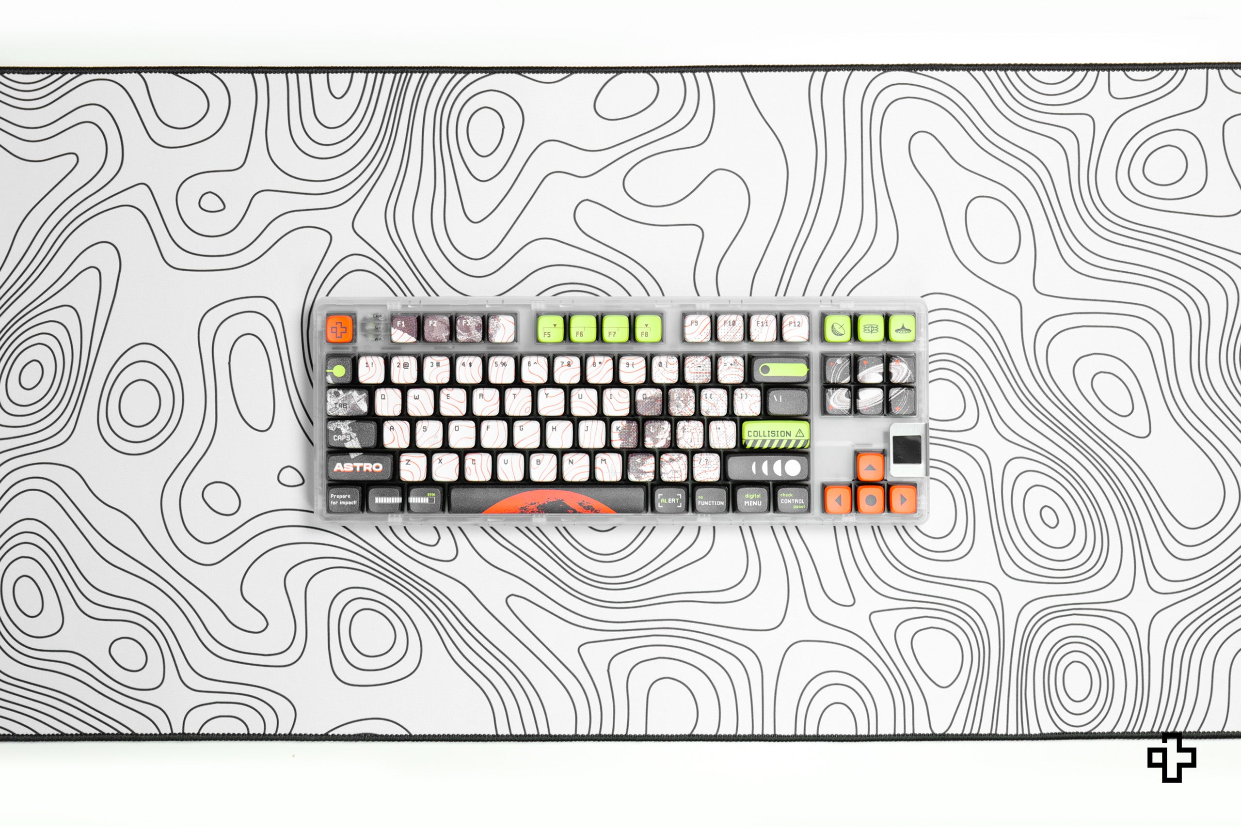 Deskmat egérpad QwertyKey Astro topográfiai 4mm varrt szegély