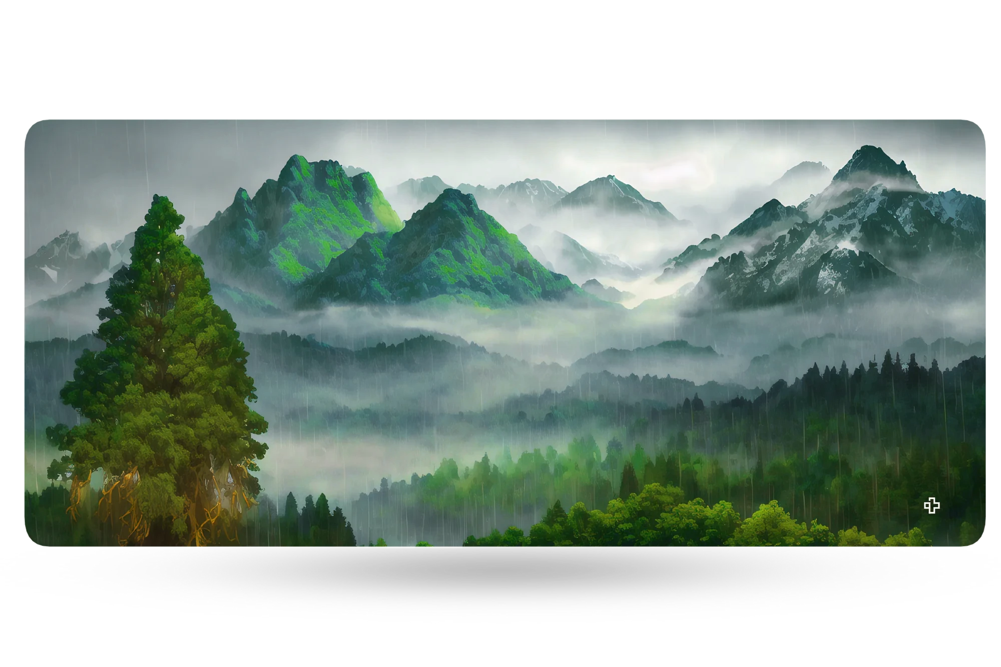 Deskmat Egérpad QwertyKey Forest 4mm varrott szélekkel