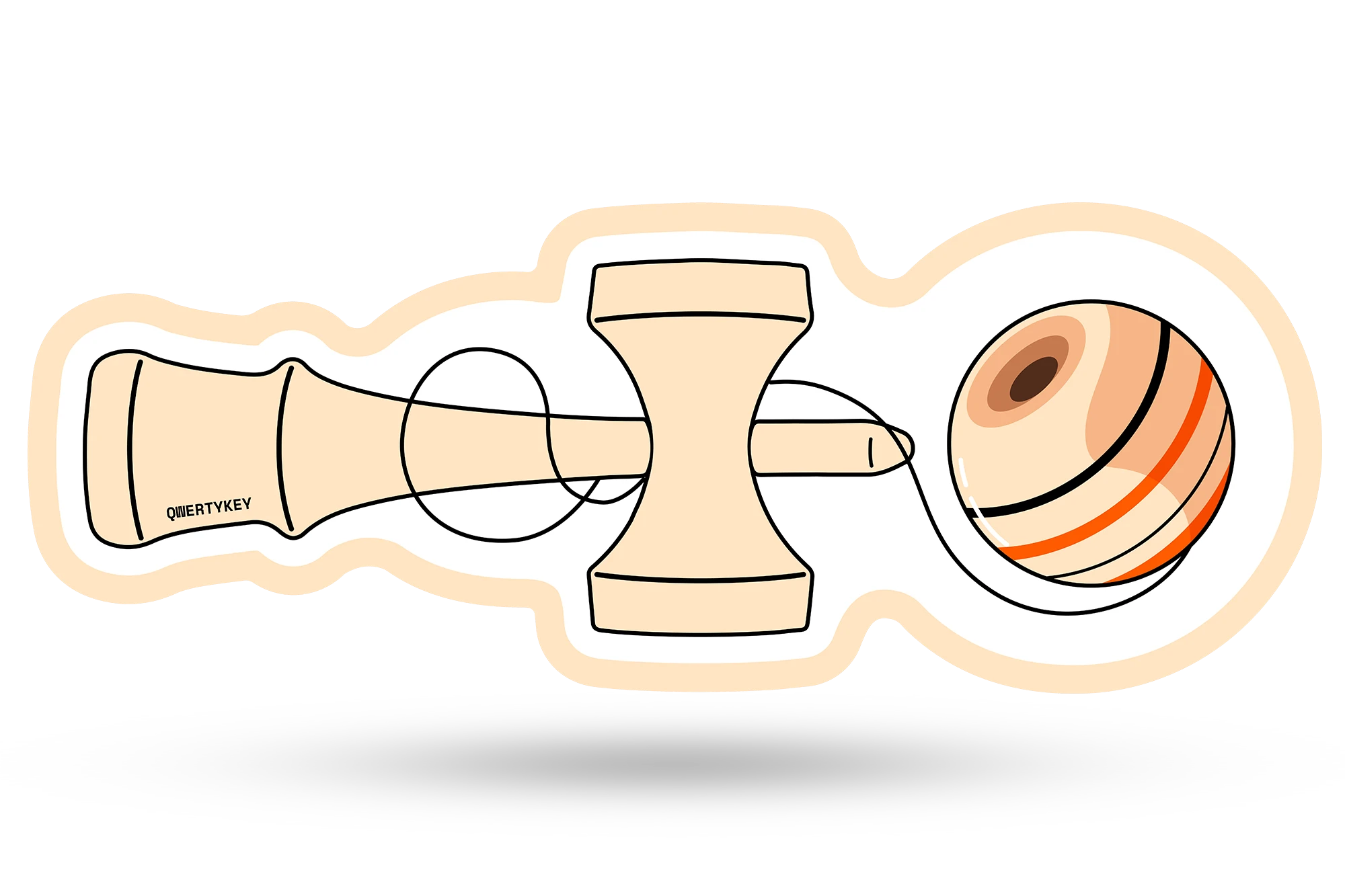 Deskmat Egérpad QwertyKey Kendama 4mm szegélyezett szélek