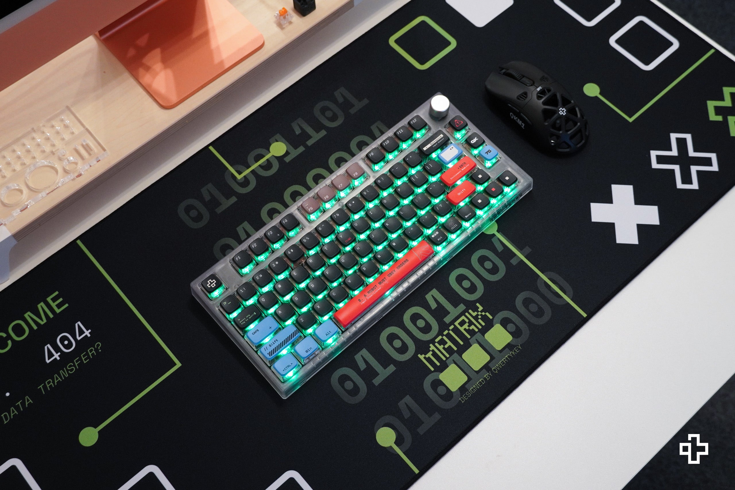 Deskmat Egérpad QwertyKey Mátrix 4mm varrott szélekkel