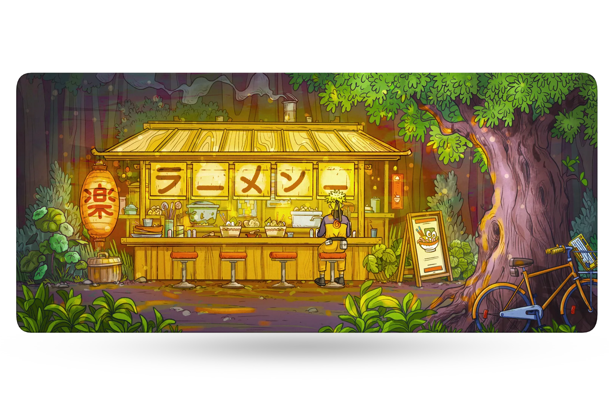 Deskmat Egérpad QwertyKey Ramen 4mm varrott szélek