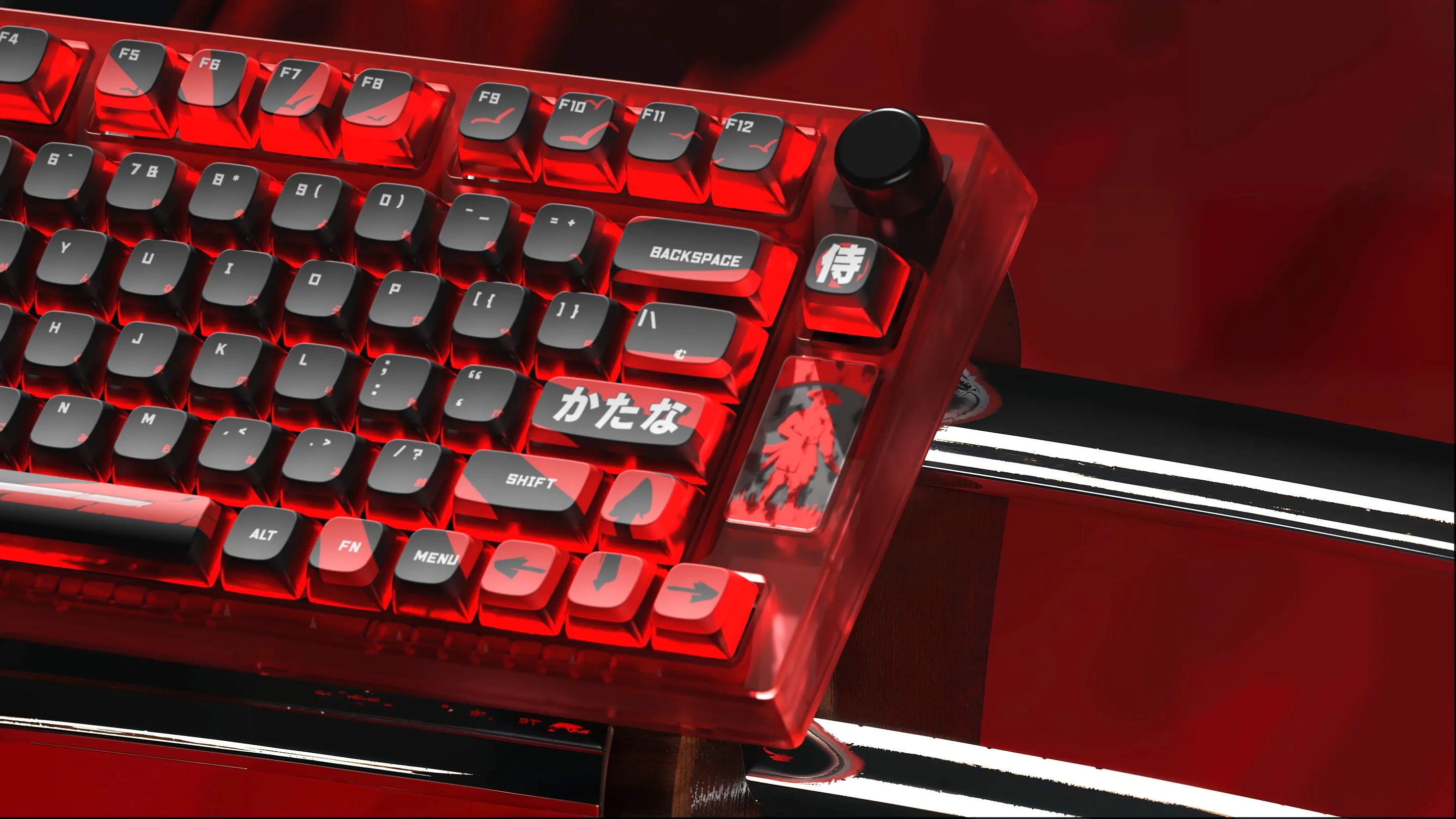 QwertyKey75 Samurai Bluetooth Vezeték nélküli Hotswap RGB VIA/QMK Gasket Rögzített Mechanikus Játékbillentyűzet
