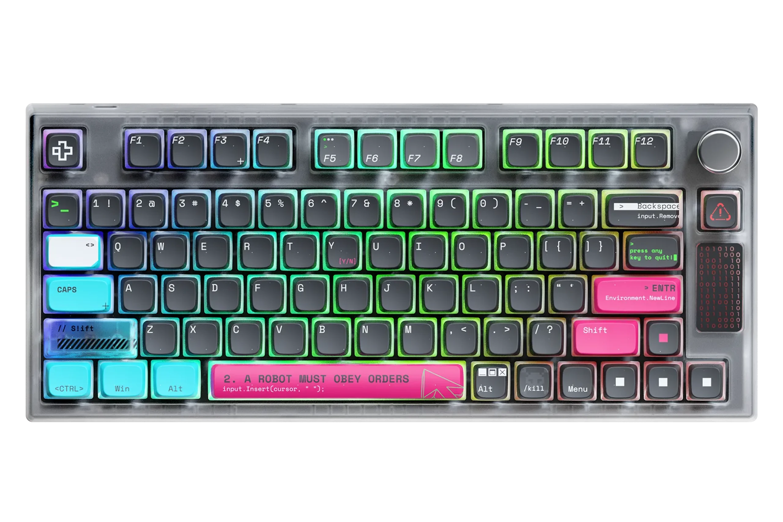 QwertyKey75 Terminál Bluetooth Vezeték nélküli Hotswap RGB VIA/QMK Gasket Rögzített Mechanikus Játékbillentyűzet