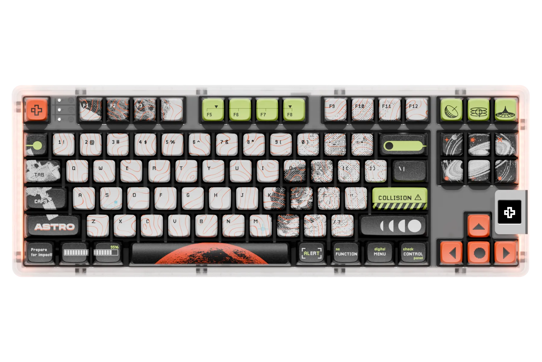 QwertyKey80 Astro Bluetooth Vezeték nélküli Hotswap RGB QMK/VIA-L Gasket Rögzített Mechanikus Játékbillentyűzet Képernyővel