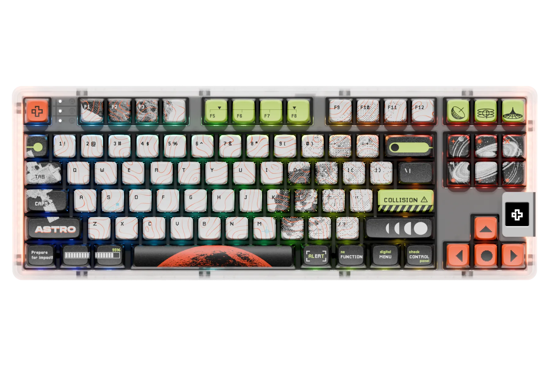 QwertyKey80 Astro Bluetooth Vezeték nélküli Hotswap RGB QMK/VIA-L Gasket Rögzített Mechanikus Játékbillentyűzet Képernyővel