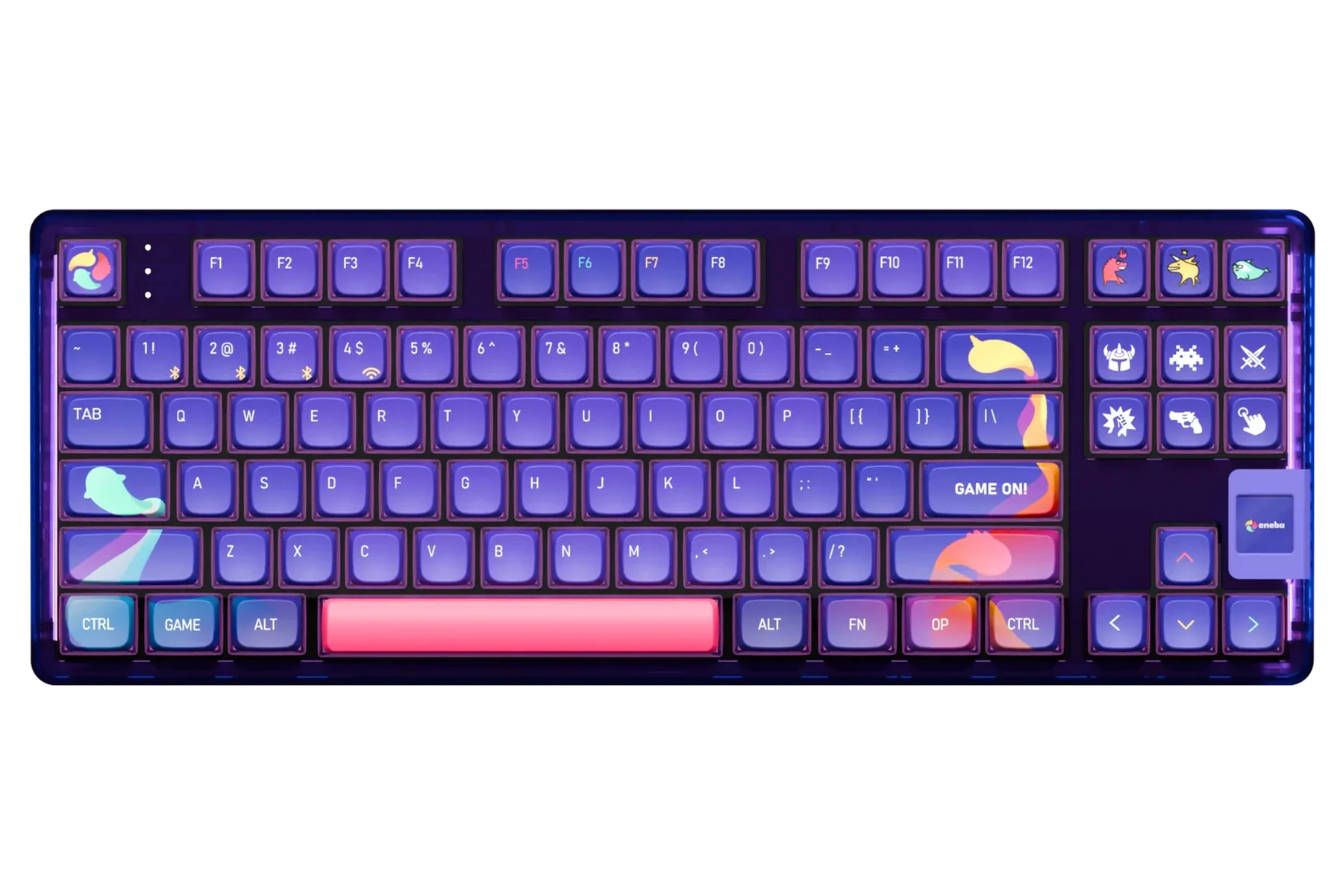 QwertyKey80 x Eneba Korlátozott Kiadás Bluetooth Vezeték nélküli Hotswap RGB QMK/VIA Gasket Rögzített Mechanikus Játékbillentyűzet Képernyővel