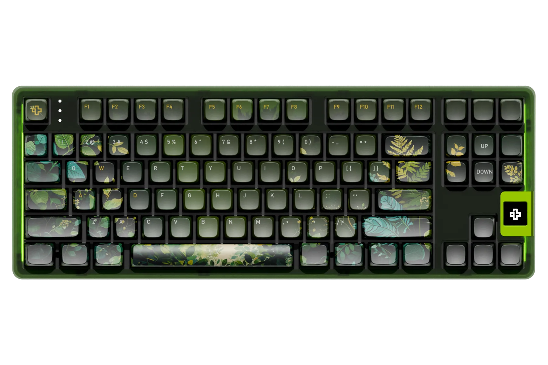 QwertyKey80 Leaf Bluetooth Vezeték nélküli Hotswap RGB QMK/VIA Gasket Rögzített Mechanikus Játékbillentyűzet Képernyővel