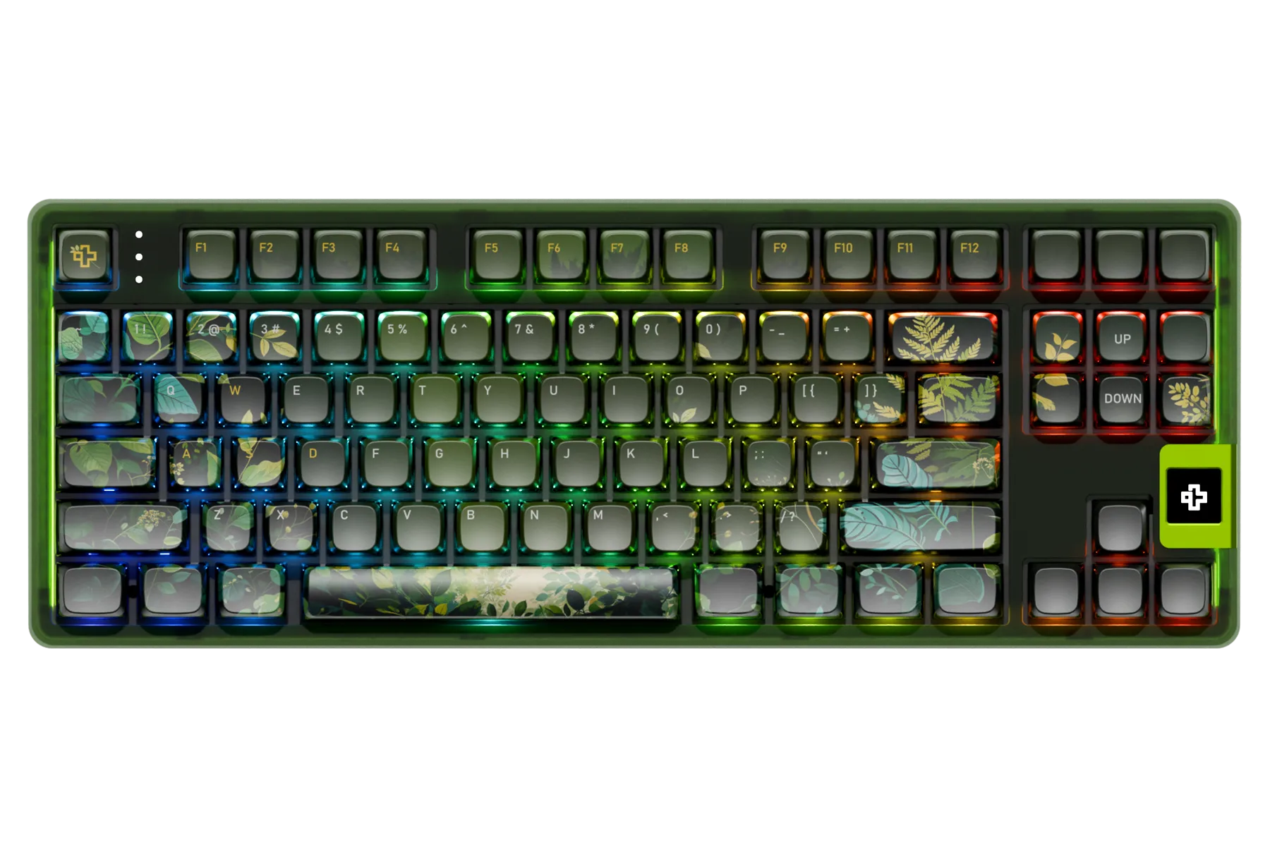 QwertyKey80 Leaf Bluetooth Vezeték nélküli Hotswap RGB QMK/VIA Gasket Rögzített Mechanikus Játékbillentyűzet Képernyővel