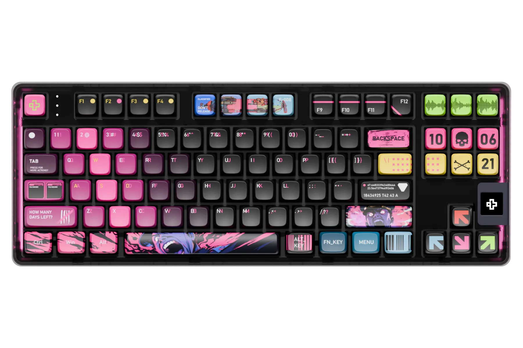 QwertyKey80 Háború Bluetooth Vezeték nélküli Hotswap RGB QMK/VIA Gasket Rögzített Mechanikus Játékbillentyűzet Képernyővel