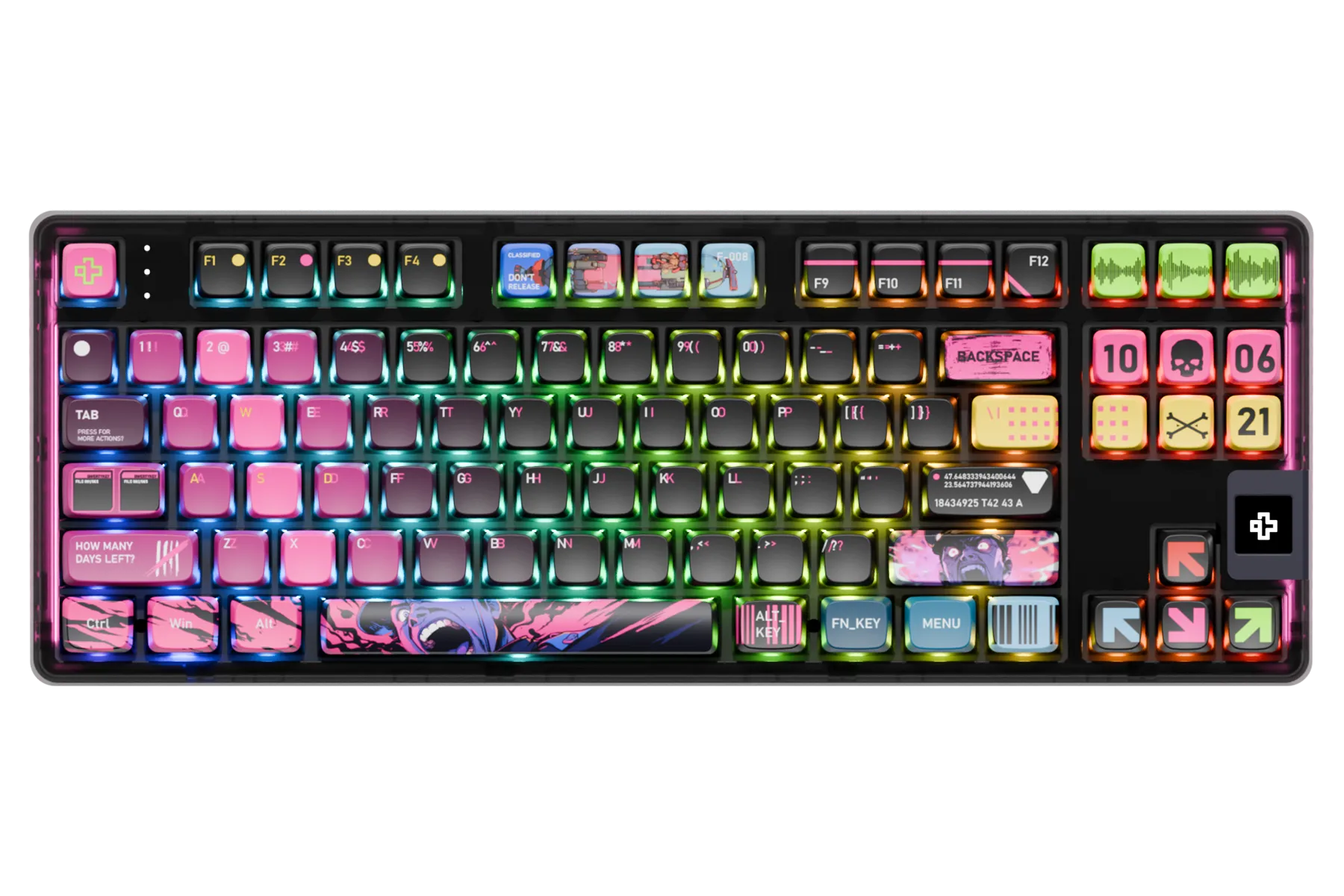 QwertyKey80 Háború Bluetooth Vezeték nélküli Hotswap RGB QMK/VIA Gasket Rögzített Mechanikus Játékbillentyűzet Képernyővel