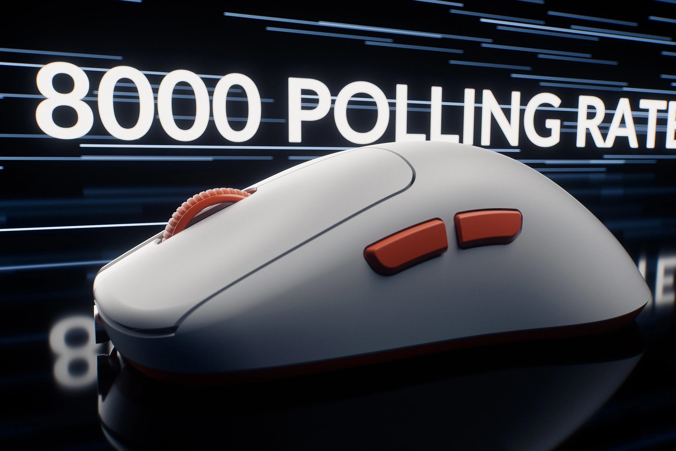 QwertyKey Falcon Alb 8K Gaming Egér, 30.000 DPI, Bluetooth vezeték nélküli Trio mód, Pixart 3950