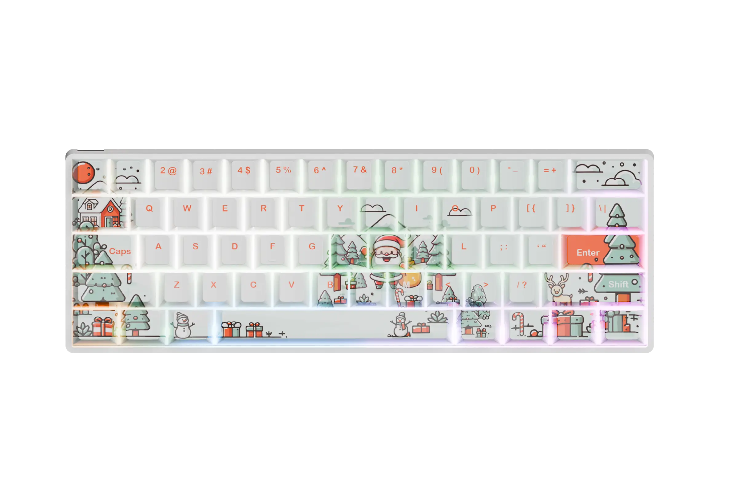 QwertyKey Mikulás Hotswap Mechanikus Billentyűzet Karácsony Gaming