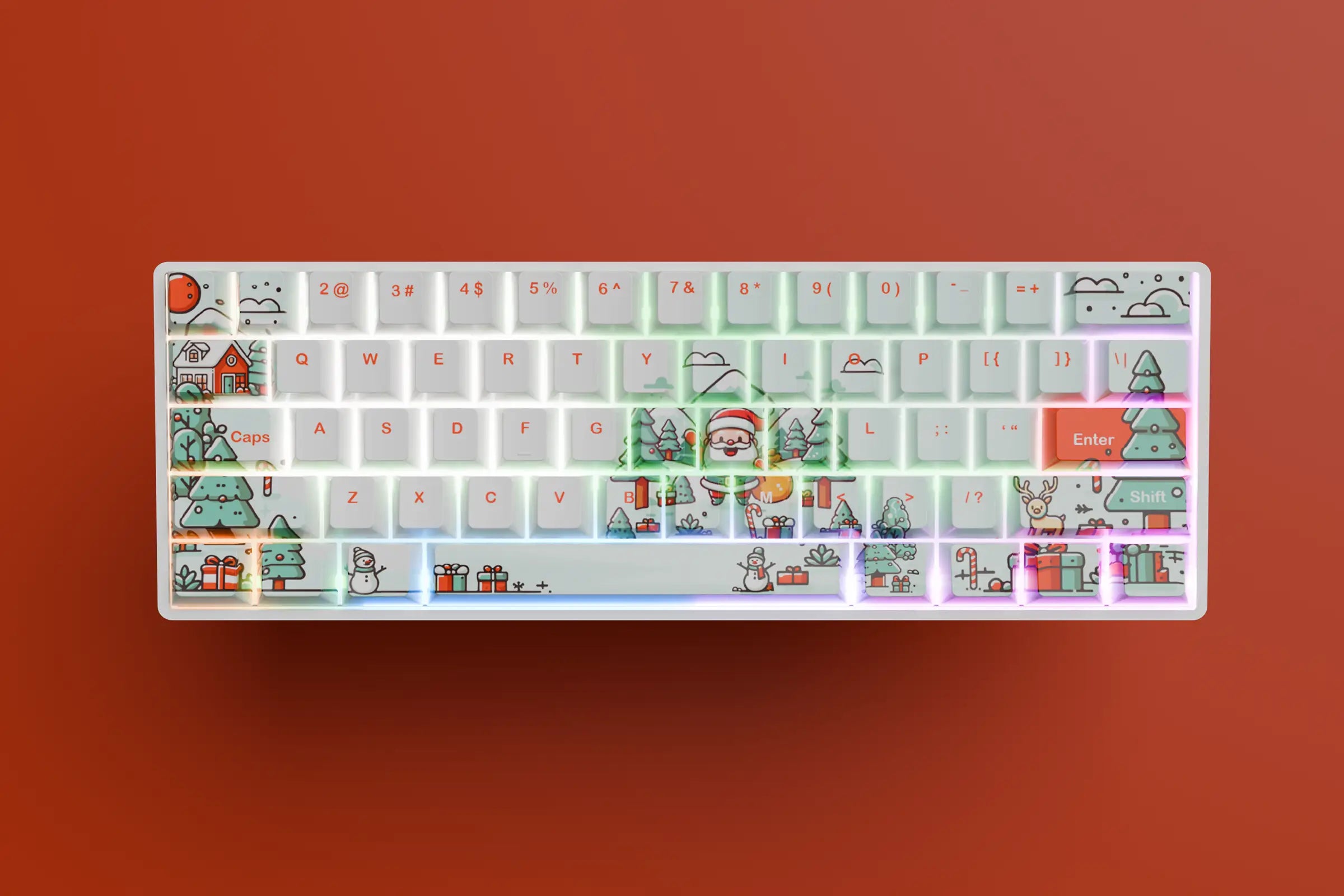 QwertyKey Mikulás Hotswap Mechanikus Billentyűzet Karácsony Gaming